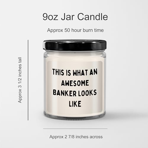 What an Awesome Banker Looks Like 9oz Vanilla Soy Candle Gifts from Men to Banker Friends at Christmas - Mallard Moon Gift Shop