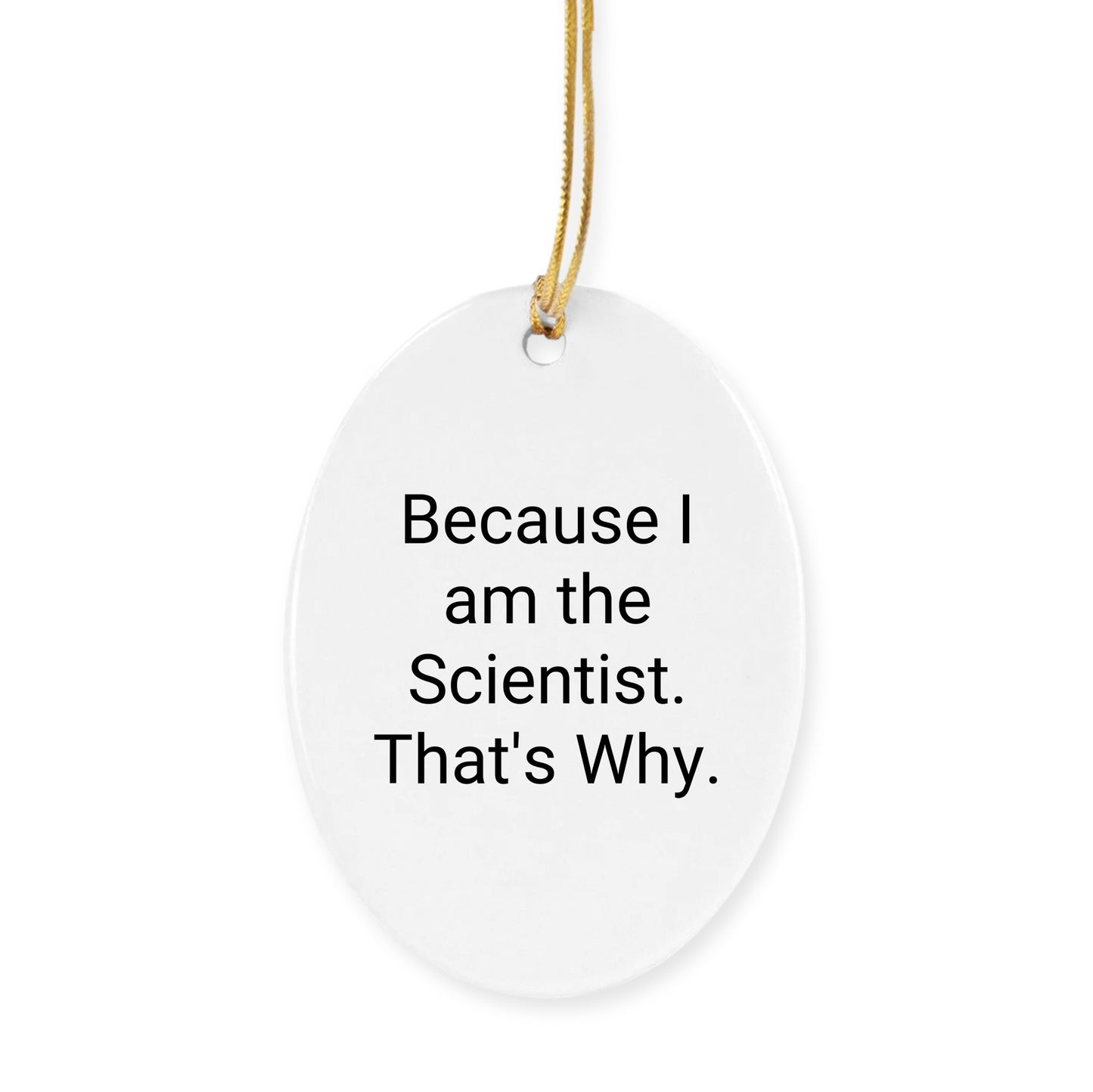 Funny Scientist Circle Ornament Because 'I Am The Scientist. That's Why.' - Christmas Unique