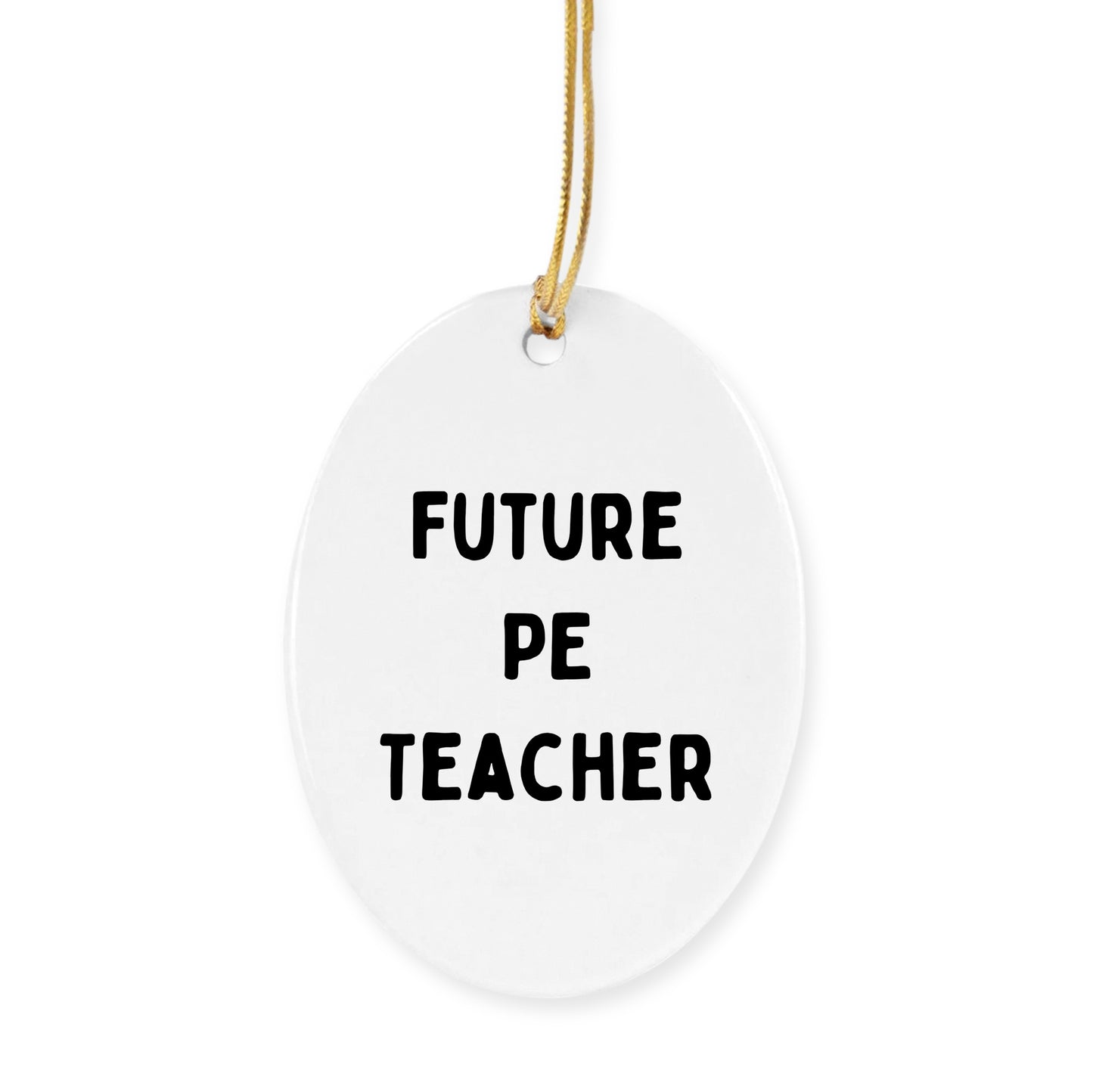 Funny Inspirational PE Teacher Circle Christmas Ornament, 'Future PE Teacher' Gifts