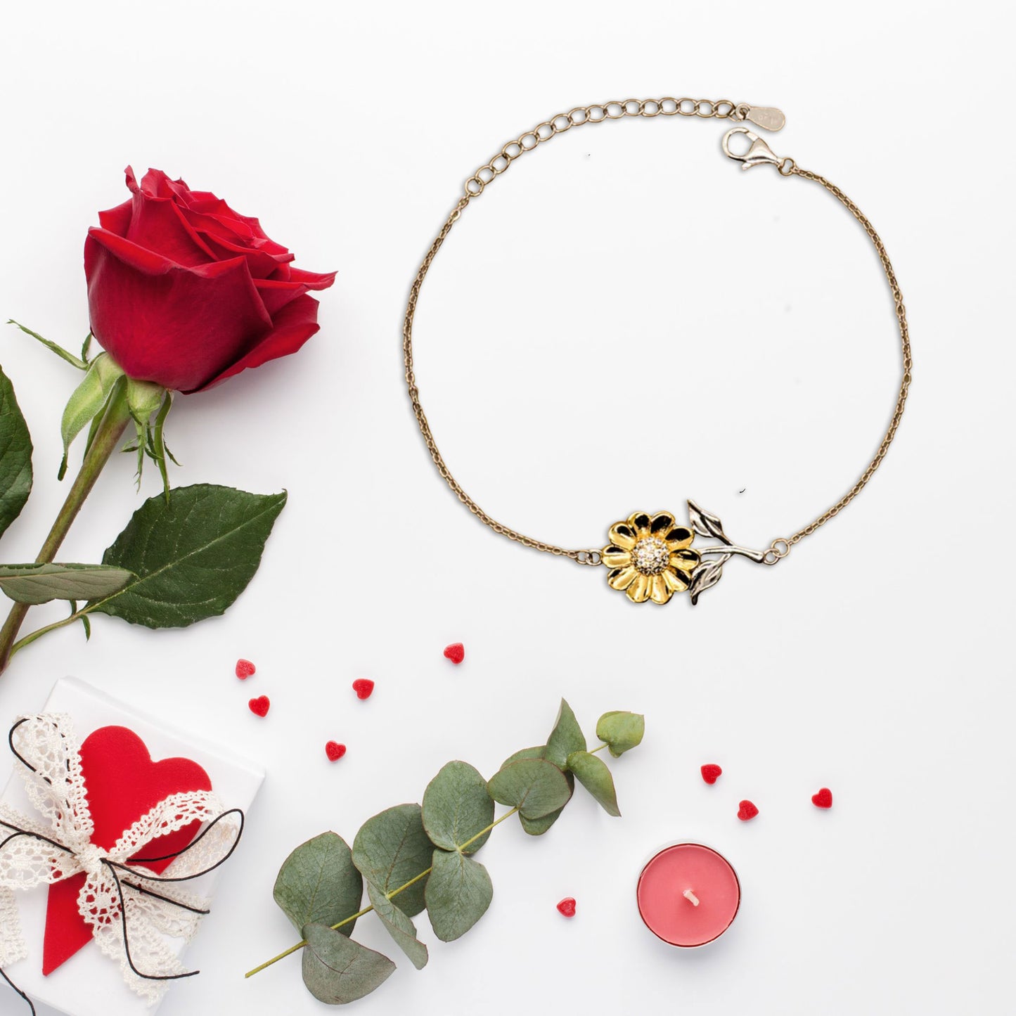 Sunflower Bracelet for Women & Teens – Sterling Silver with 18K Gold-Plated Petals – Inspirational Jewelry Gift with Motivational Message Card