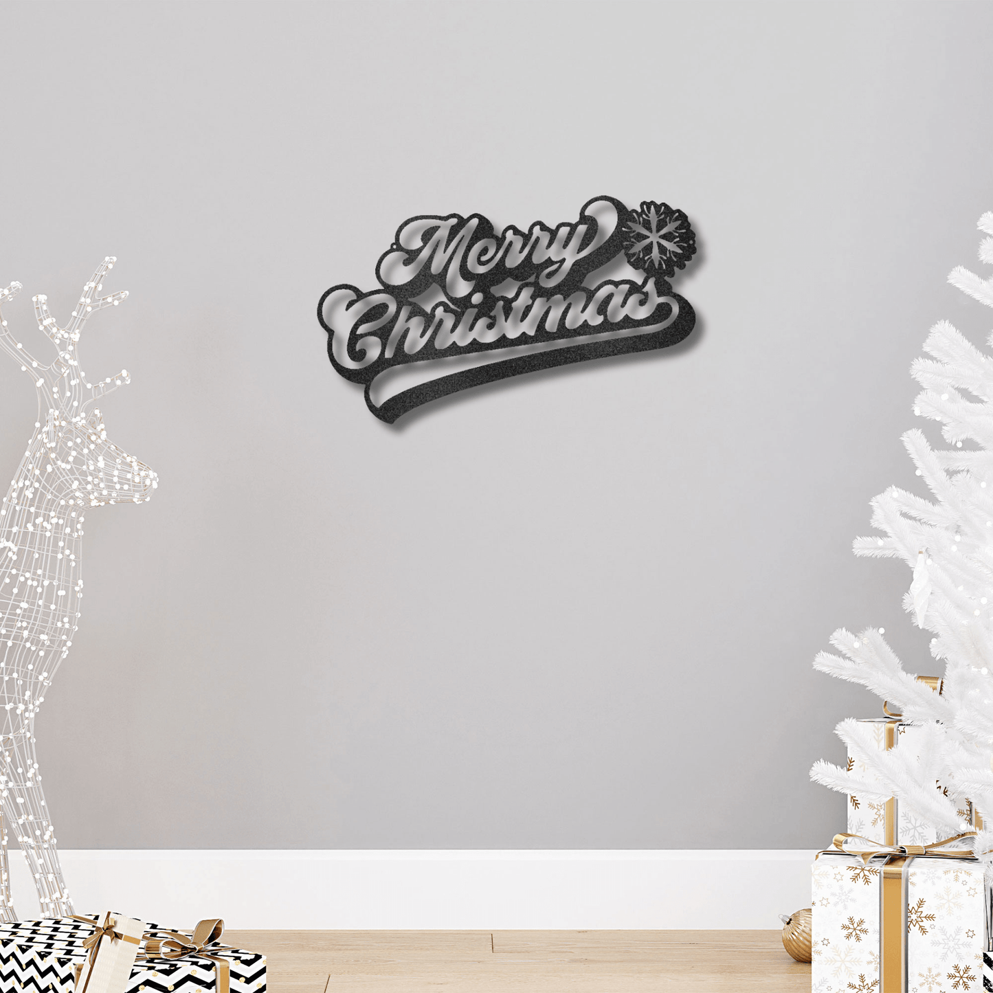 Classic "Merry Christmas" Metal Wall Sign - Bring Holiday Cheer to Any Room - Mallard Moon Gift Shop