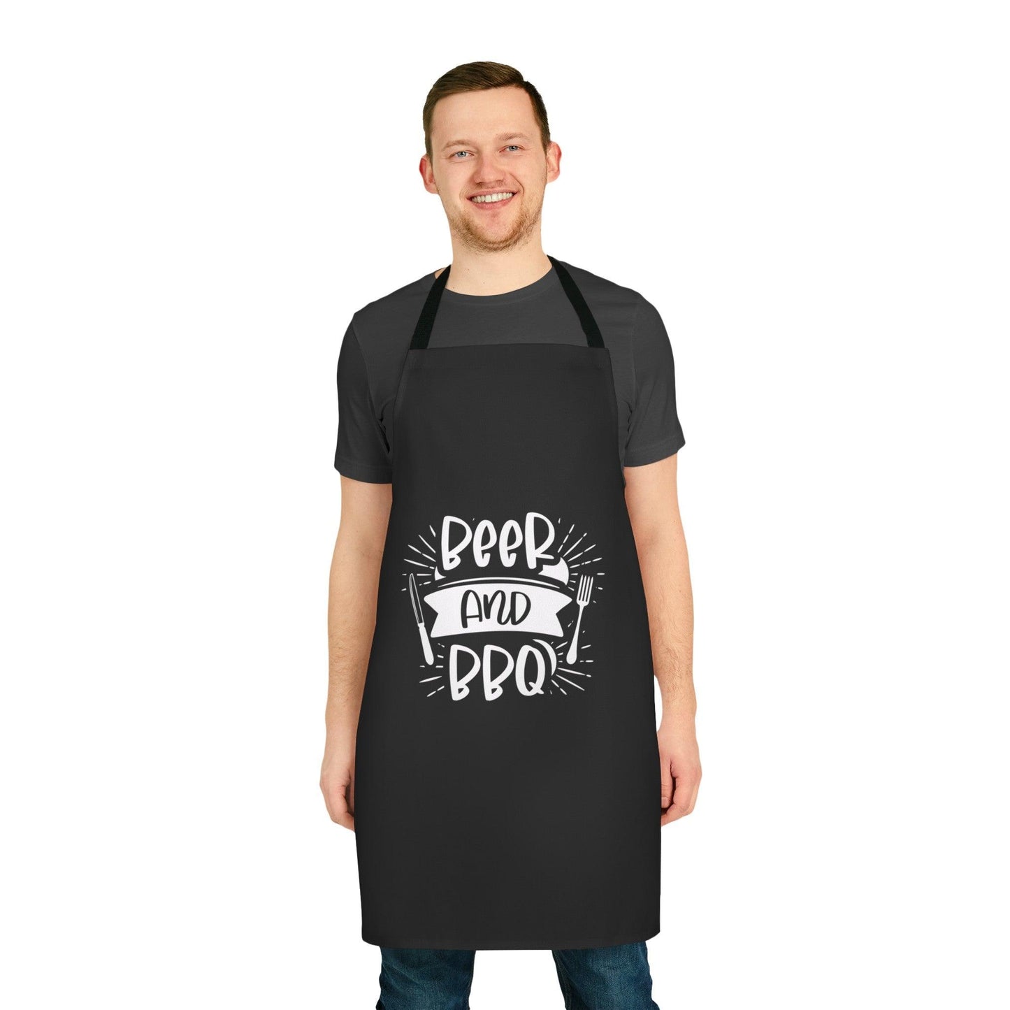 Beer and BBQ Black Apron - Mallard Moon Gift Shop