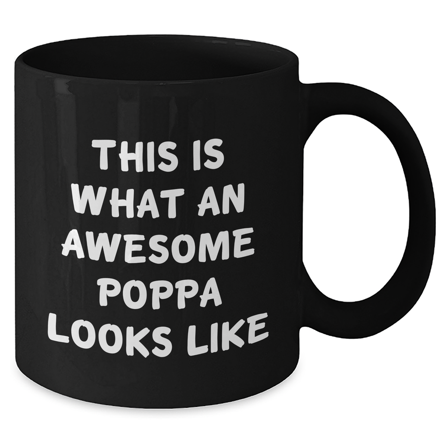 Funny Poppa Gifts from Men for Awesome Dads on Father's Day, Black Coffee Mug - Additional
