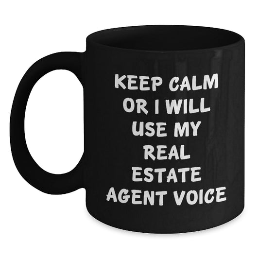 Funny Real Estate Agent Gifts, Unique Black Coffee Mugs for Christmas, Gifts from Friends, for Real Estate Agent Men and Women - Main