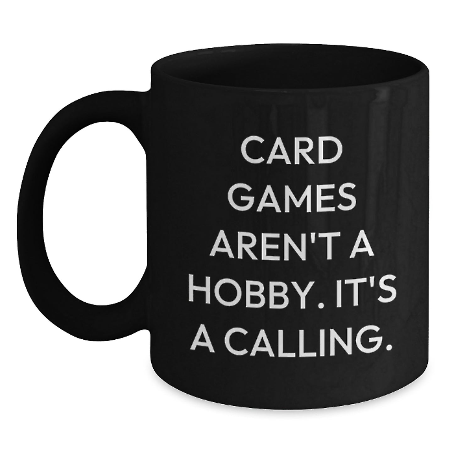 Funny Card Games Enthusiast Gifts from Friends for Card Games Lovers Black Coffee Mug Christmas Unique Presents - Main
