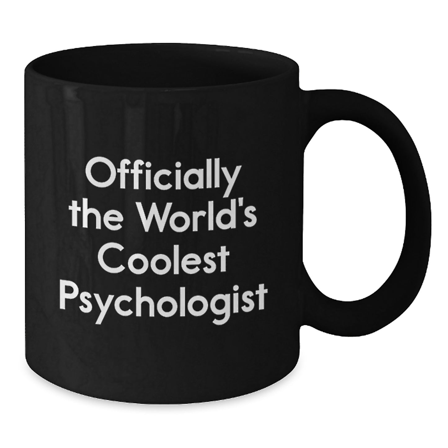 Funny Psychologist Gifts for Men - Officially The World's Coolest Psychologist, Black Coffee Mug, Christmas Unique Gifts from Friends - Additional