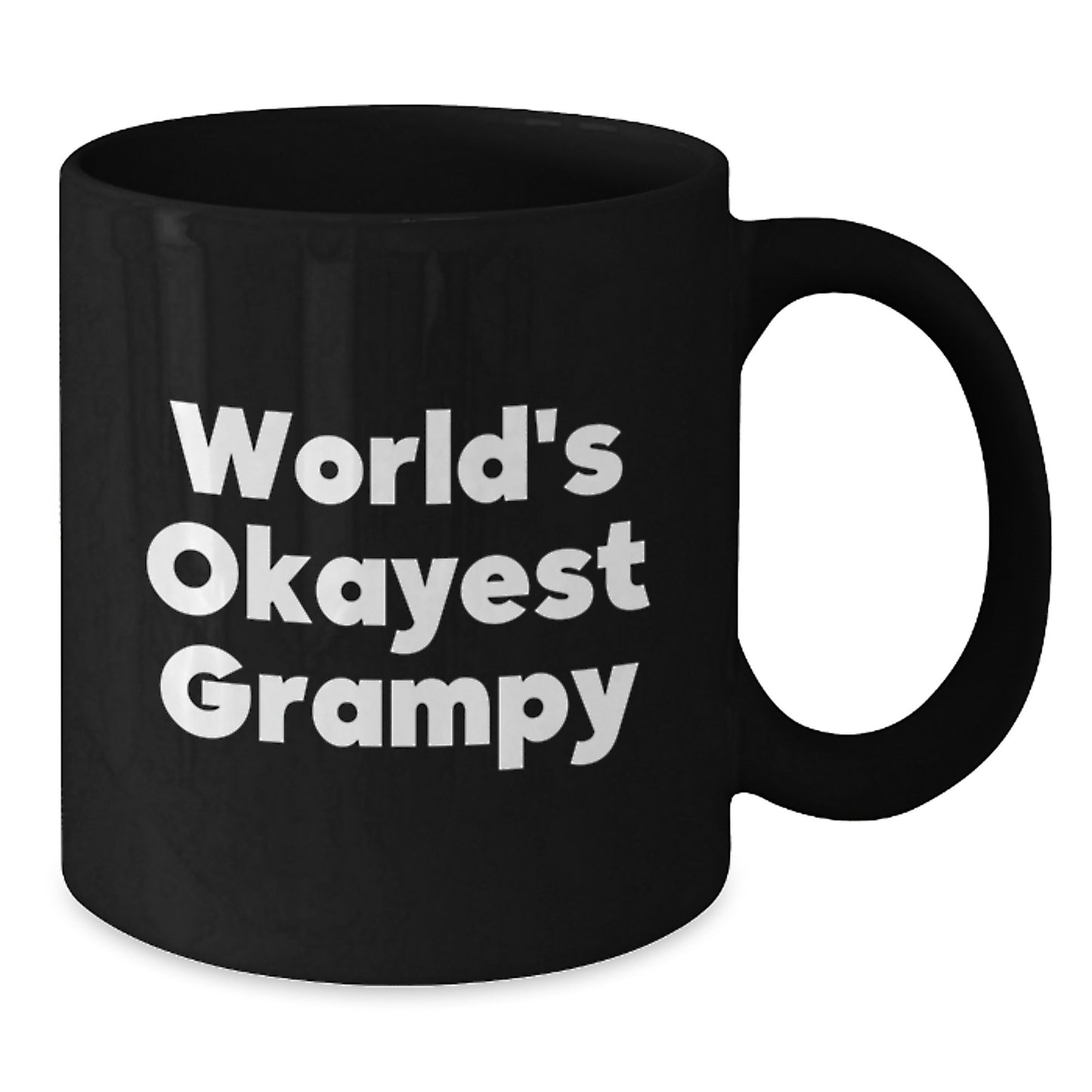 Funny Grampy Gifts, World's Okayest Grampy Black Coffee Mug, Birthday Unique Gifts from Men to Grampy - Additional