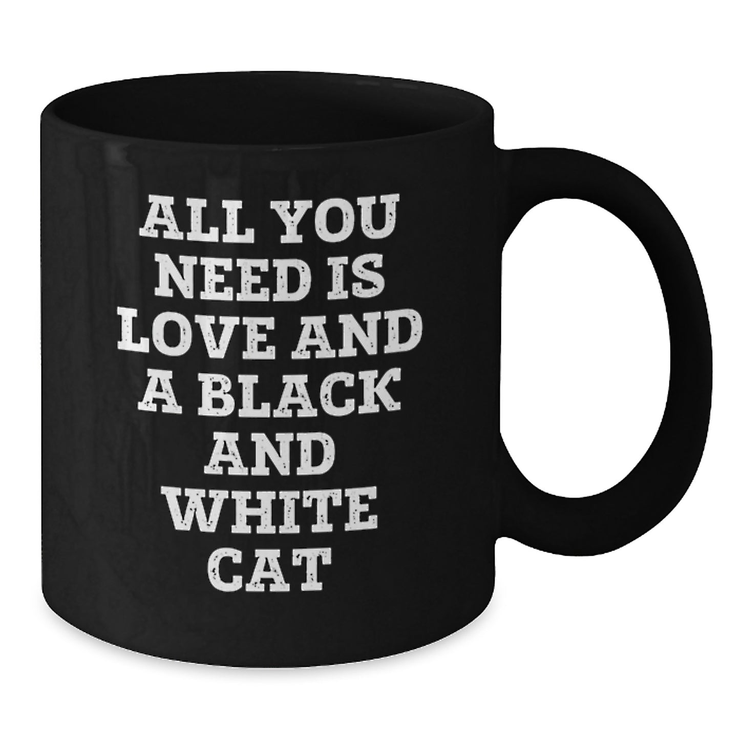 Funny Black and White Cat Gifts from Friends for Graduation Unique Gifts - All You Need Is Love And A Black And White Cat Coffee Mug - Additional