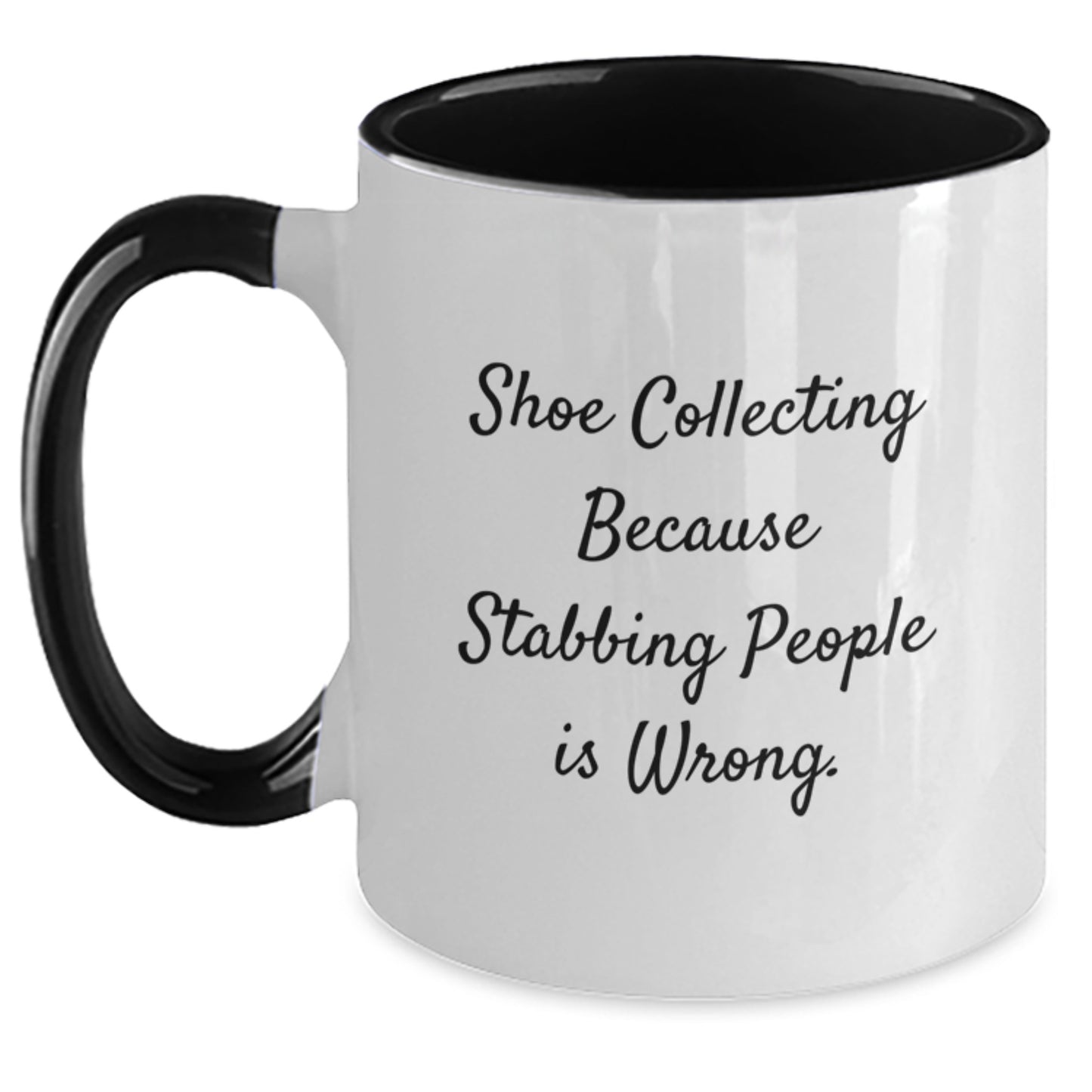 Shoe Collecting Gifts from Men to Friends, Funny Quote Two Tone Coffee Mug, Birthday Unique Shoes Lover Present, Gifts for Shoe Addicts - Main