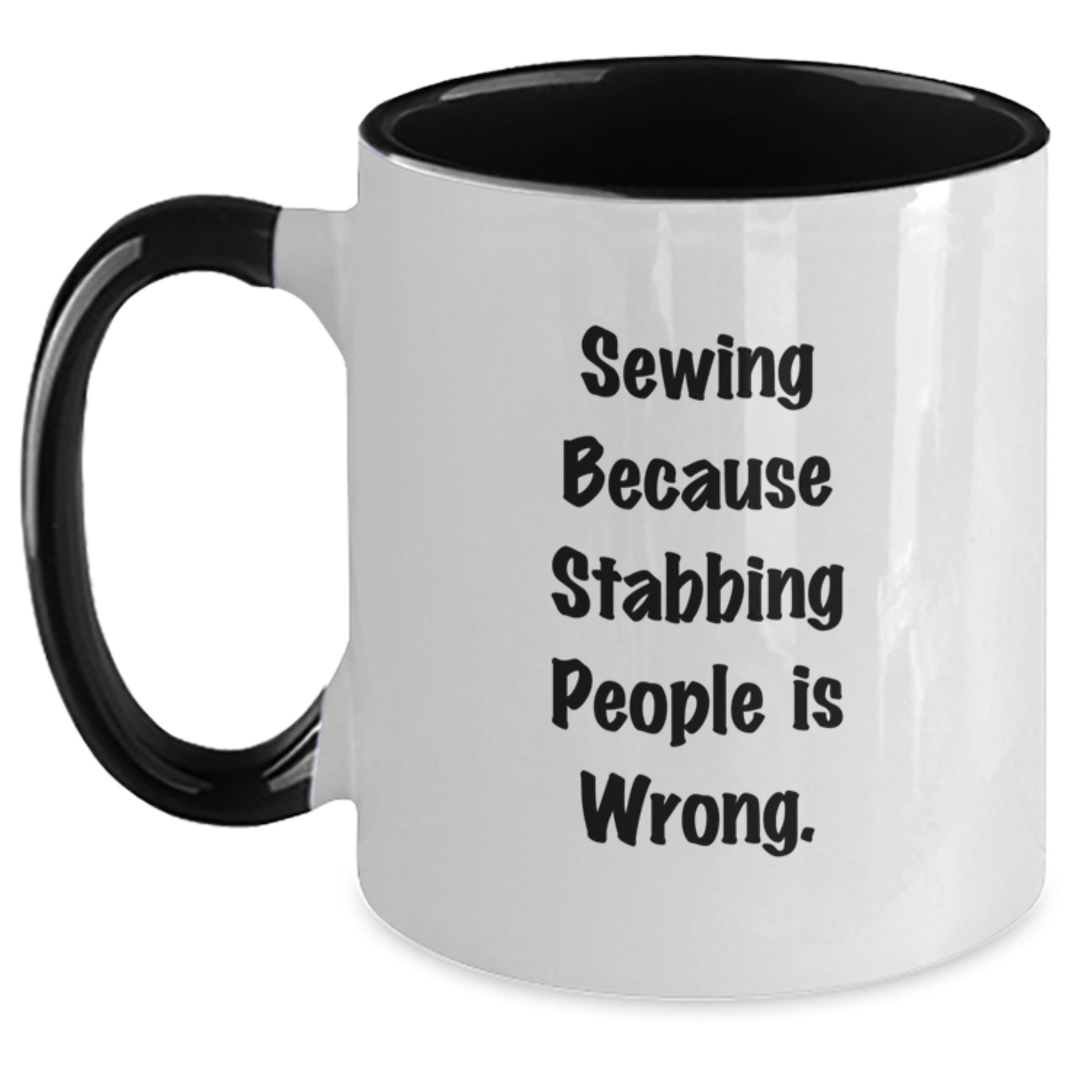 Sewing Inspired Funny Two Tone Coffee Mugs Gifts from Family for Sewing Lovers, Birthday Unique Gifts, Sewing Enthusiasts, and Friends - Main
