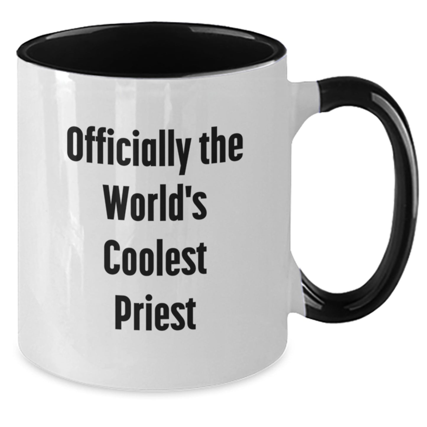 Funny Gifts from Men for Priest - Officially The World's Coolest Priest Two Tone Coffee Mugs, Perfect for Christmas Unique Gifts - Additional