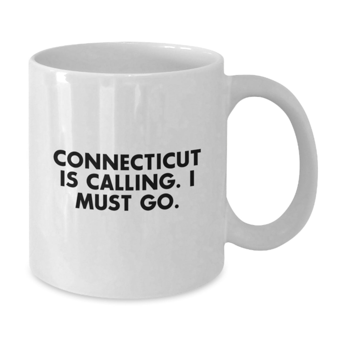 Funny Connecticut White Coffee Mug Gifts from Friends for Birthday - 'Connecticut Is Calling. I Must Go.' - Additional