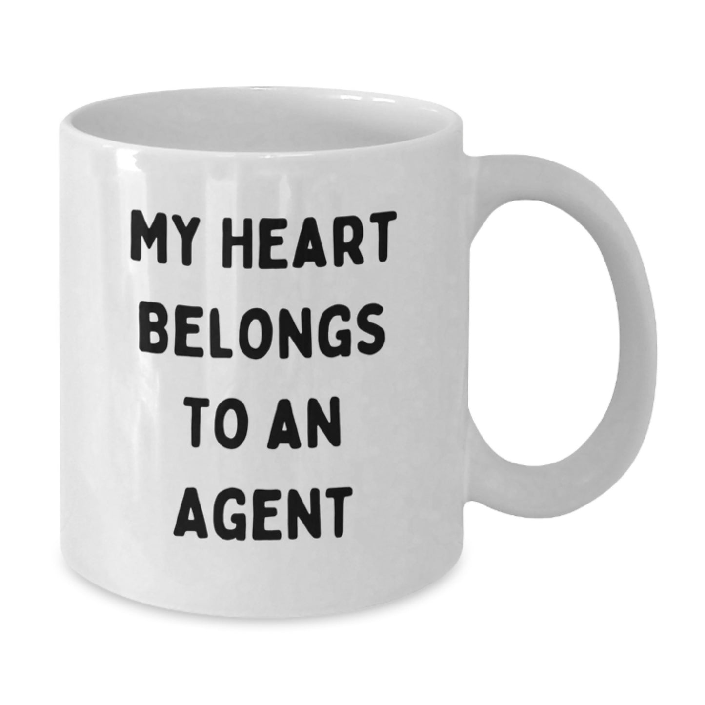 Funny Agent Gifts from Friends, White Coffee Mugs for Birthday, My Heart Belongs To An Agent, Unique Agent Lovers - Additional