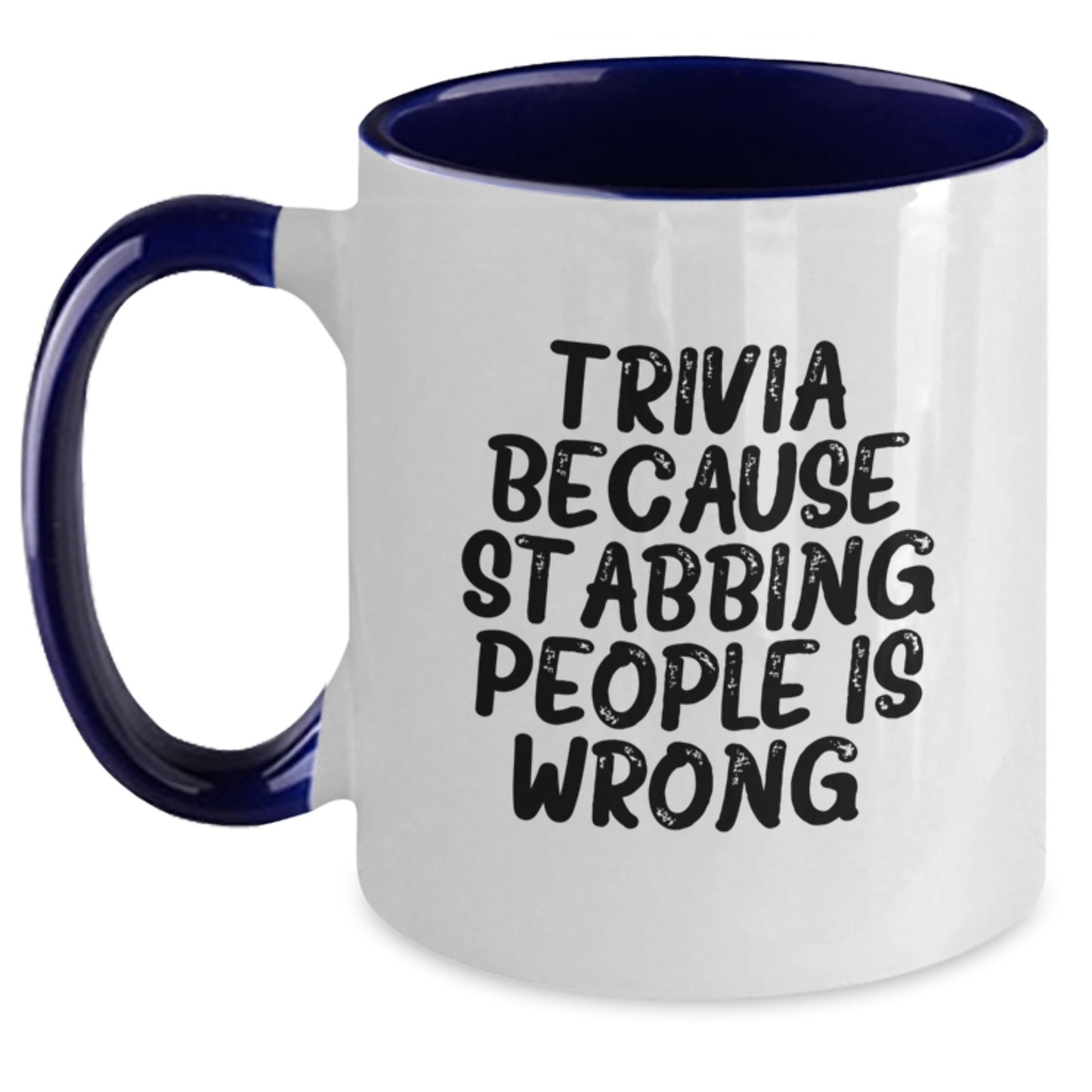 Trivia Fun Mugs, Funny Gifts from Friends for Trivia Enthusiasts on Birthday, Two Tone Coffee Mug with Witty Quote - Main