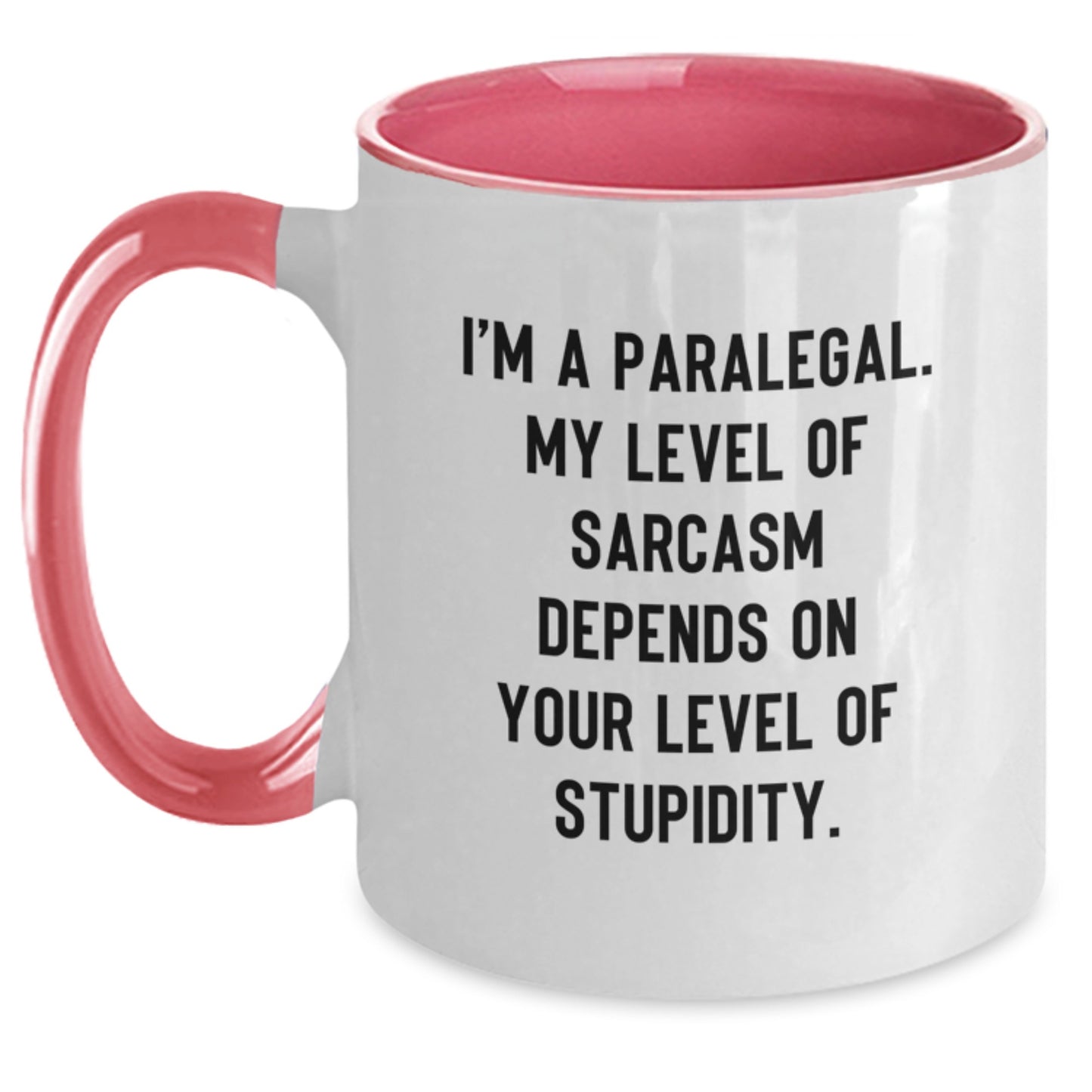 Funny Paralegal Gifts from Friends, Christmas Unique Mugs for Paralegal, Two Tone Coffee Mug, Sarcasm Level - Main
