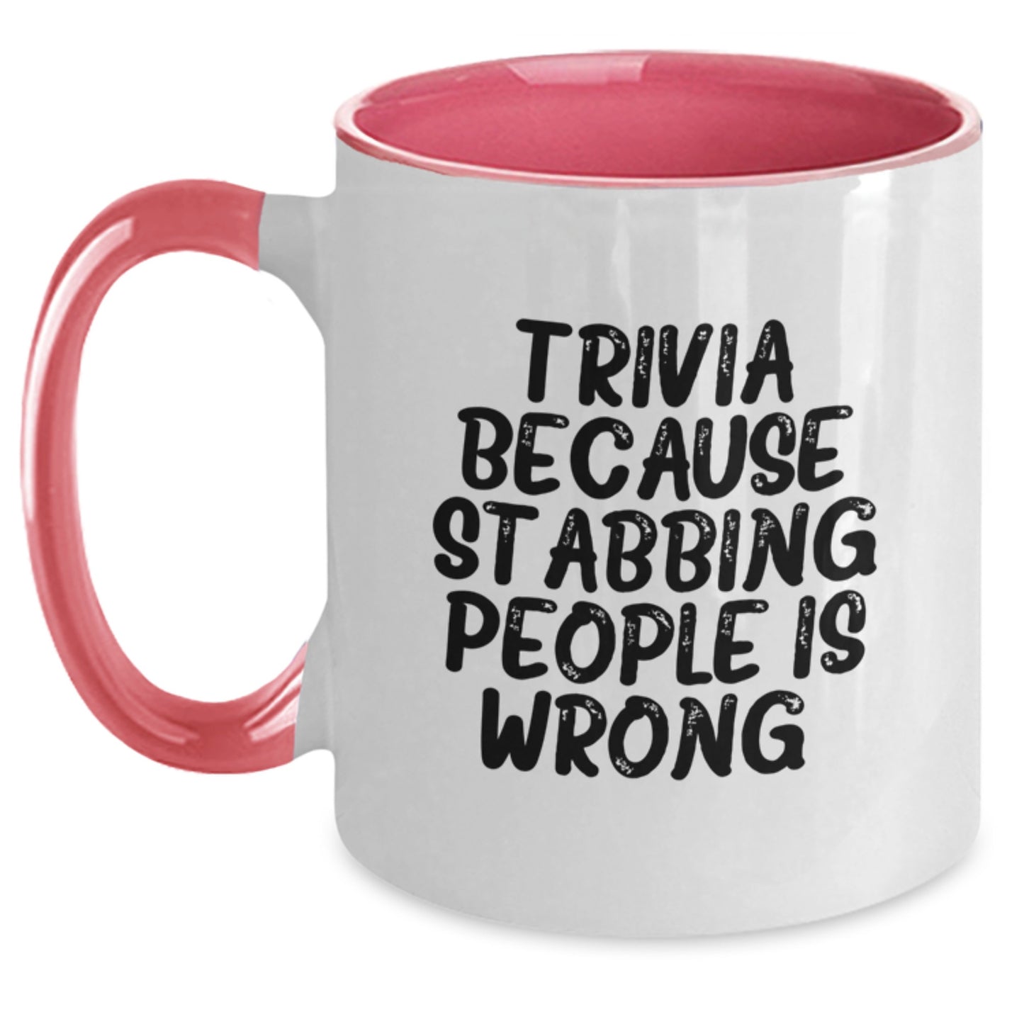 Trivia Fun Mugs, Funny Gifts from Friends for Trivia Enthusiasts on Birthday, Two Tone Coffee Mug with Witty Quote - Main
