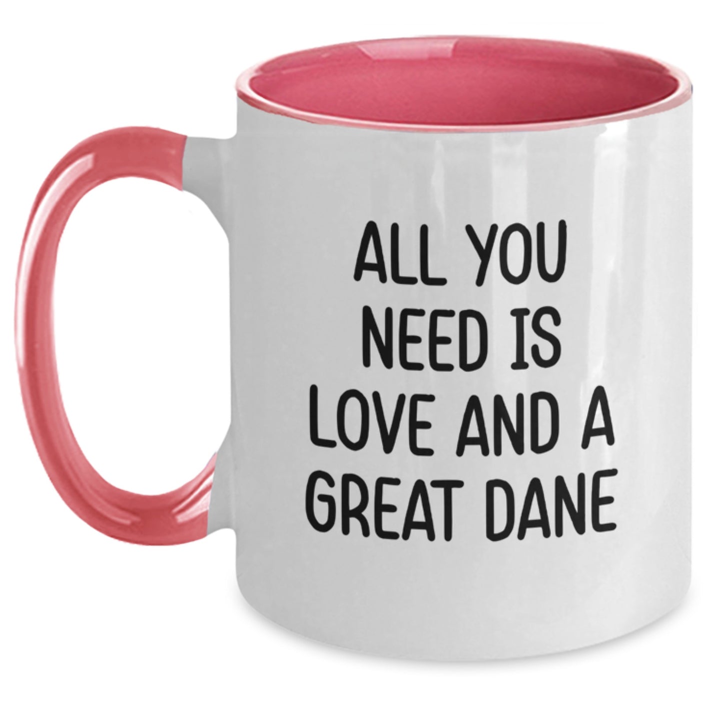 Funny Great Dane Dog Gifts for Men from Friends - All You Need Is Love And A Great Dane Two Tone Coffee Mug, Birthday Unique - Main