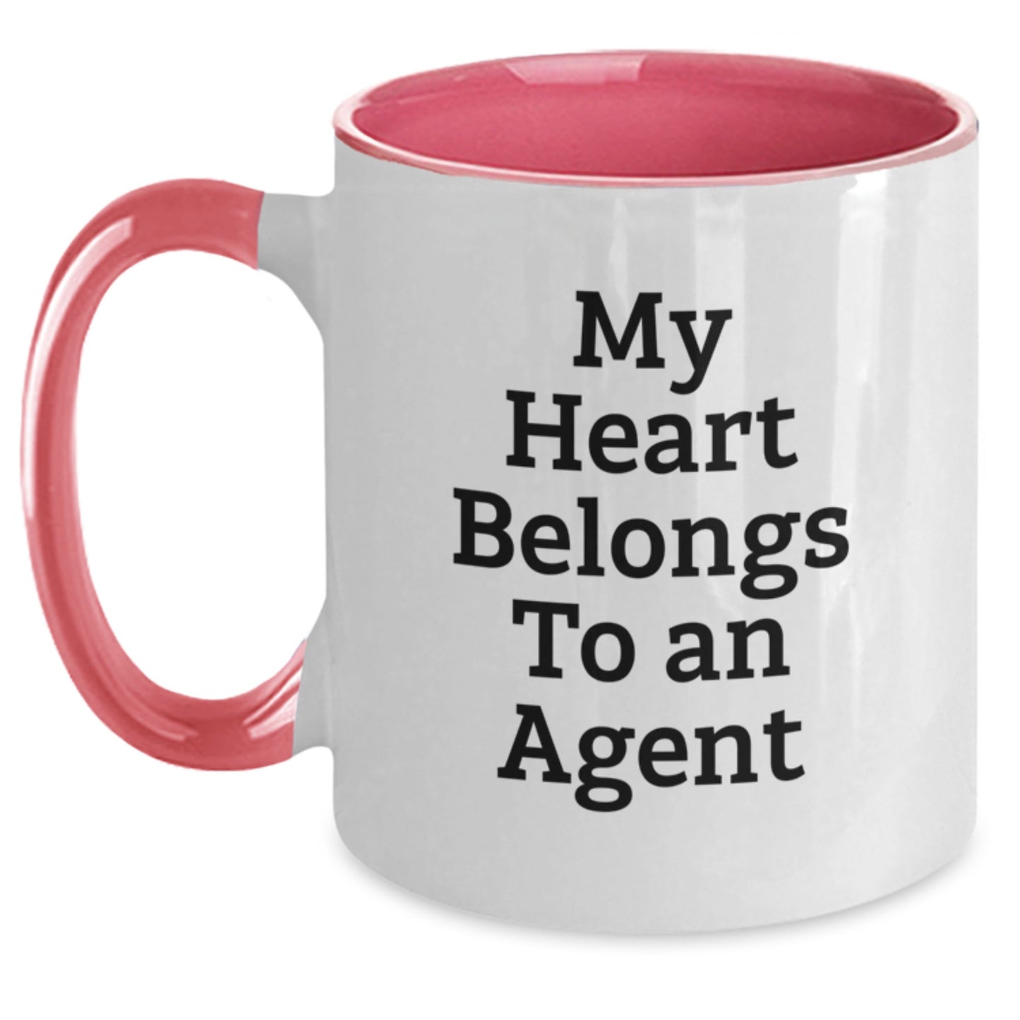Funny Agent Gifts - My Heart Belongs To An Agent Two Tone Coffee Mug, Gifts from Men, Gifts for Agent, Birthday Unique Gifts - Main