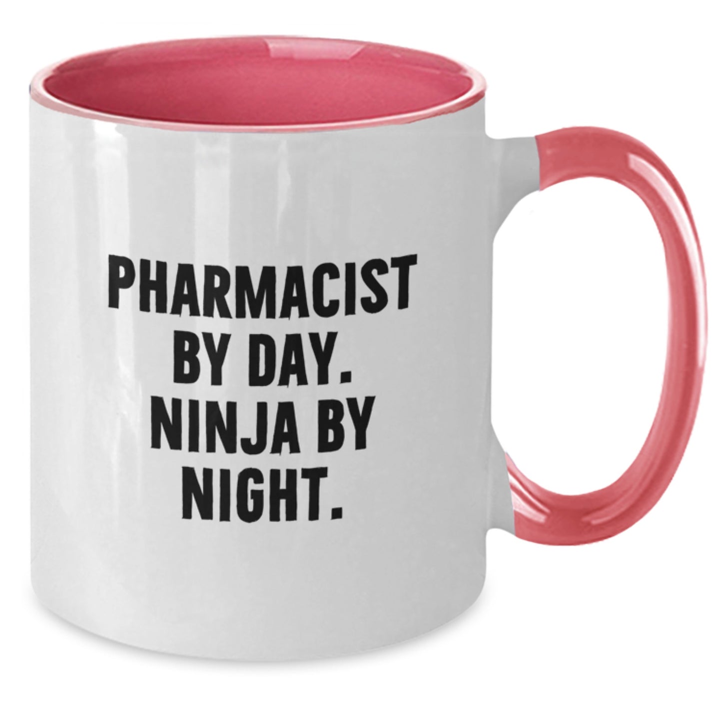 Funny Pharmacist Gifts for Men - Pharmacist By Day. Ninja By Night. - Two Tone Coffee Mug, Graduation Unique Gifts from Family to Coworkers - Additional