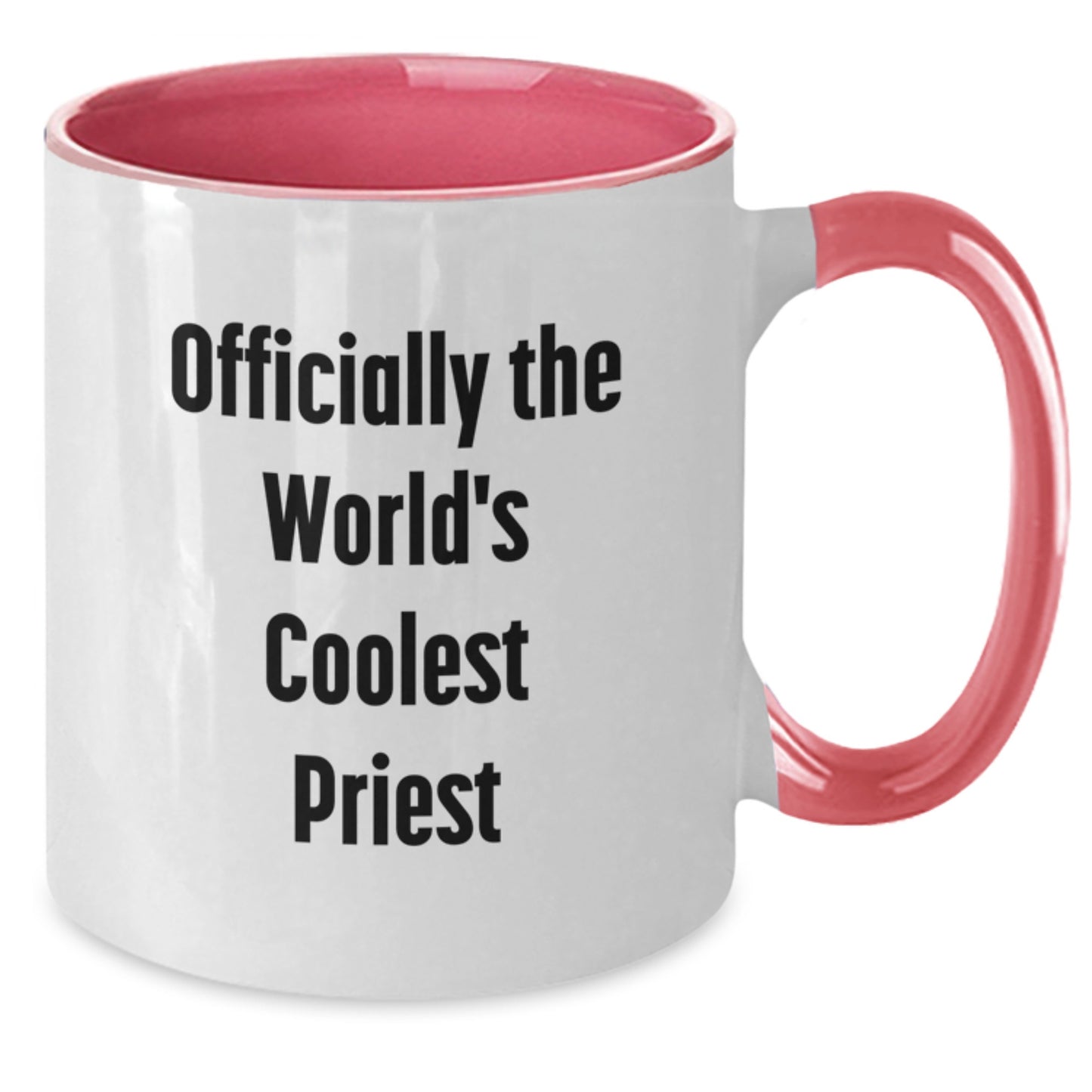 Funny Gifts from Men for Priest - Officially The World's Coolest Priest Two Tone Coffee Mugs, Perfect for Christmas Unique Gifts - Additional