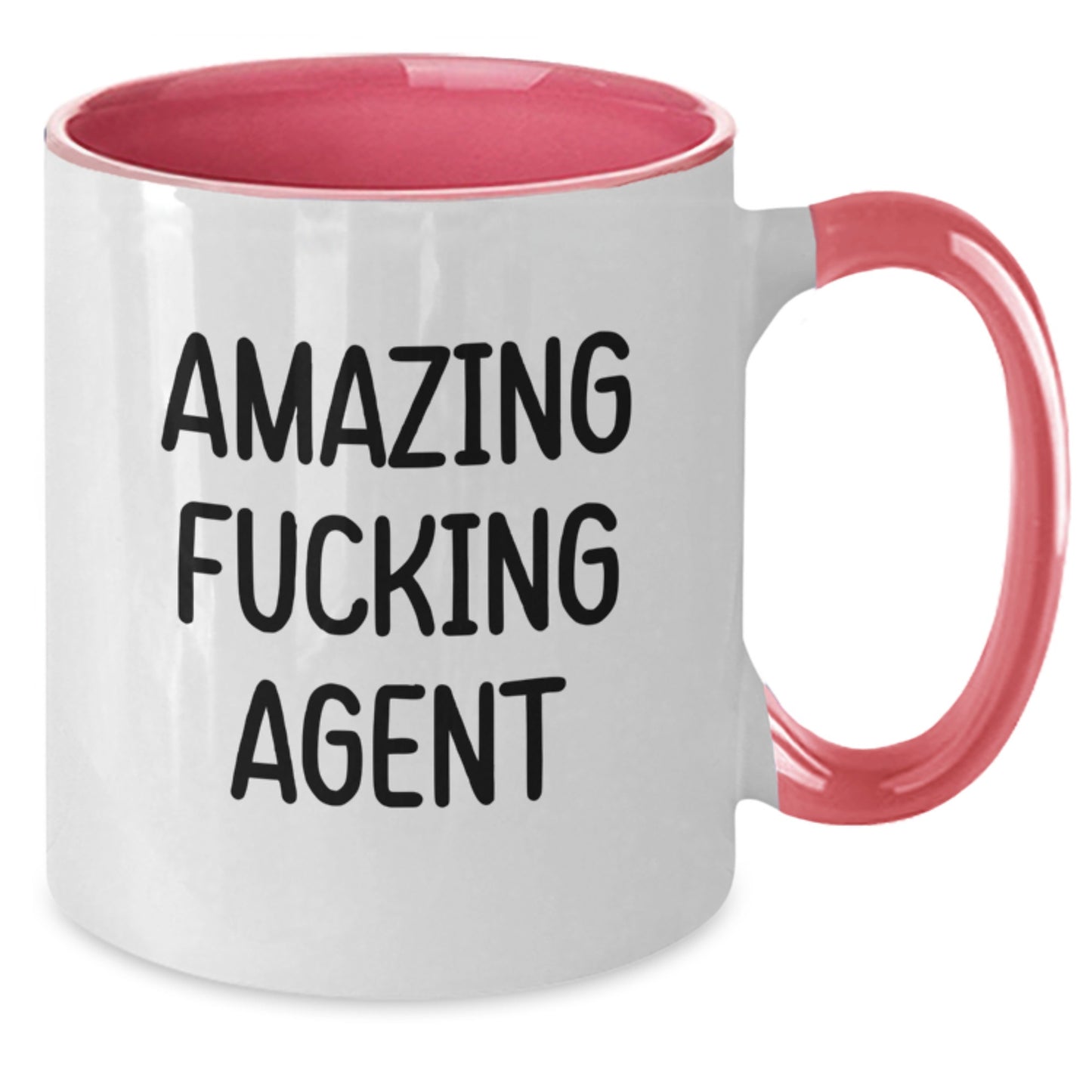 Funny Agent Gifts from Men, Christmas Unique Agent Mugs for Men, Agent Two Tone Coffee Mug with 'Amazing F--king Agent' Quote - Additional