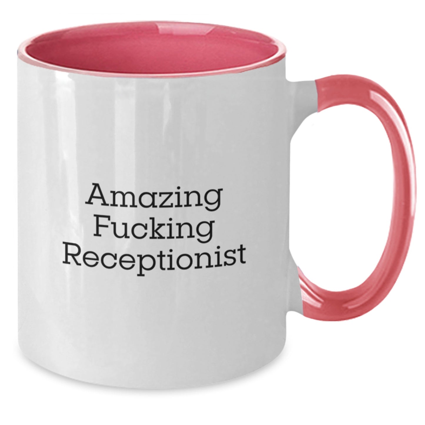 Funny Office Humor Gifts for Receptionists Christmas Unique Gifts from Coworkers - Amazing Receptionist Funny Quote Two Tone Coffee Mug - Additional