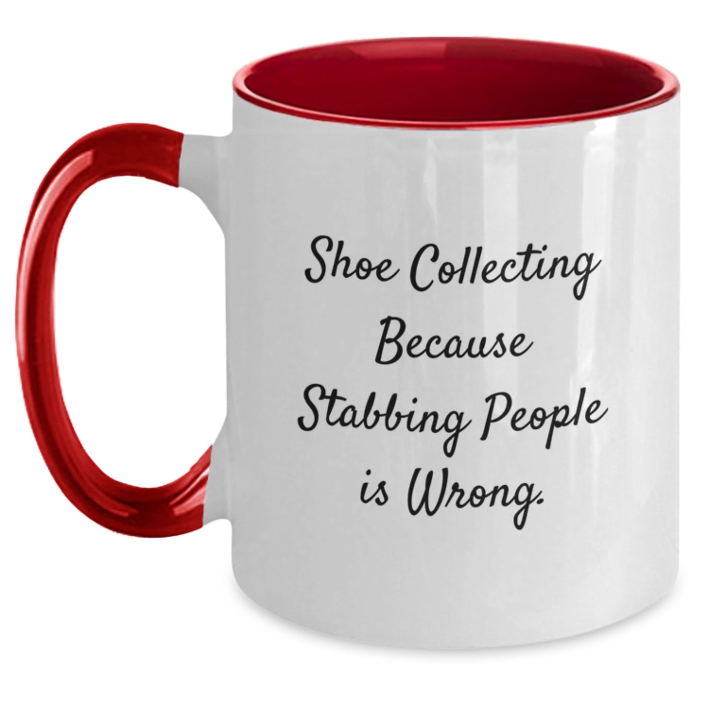 Shoe Collecting Gifts from Men to Friends, Funny Quote Two Tone Coffee Mug, Birthday Unique Shoes Lover Present, Gifts for Shoe Addicts - Main