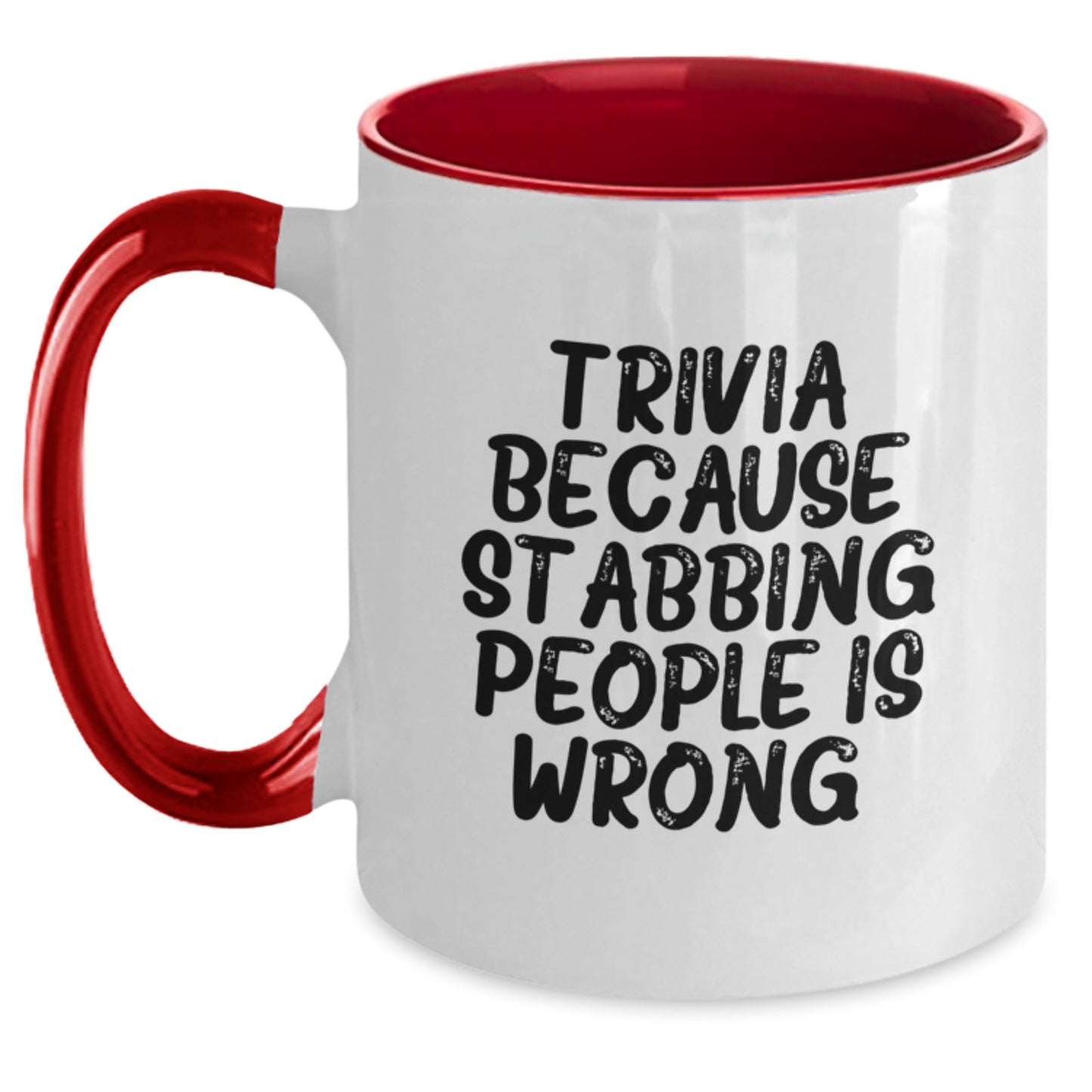 Trivia Fun Mugs, Funny Gifts from Friends for Trivia Enthusiasts on Birthday, Two Tone Coffee Mug with Witty Quote - Main