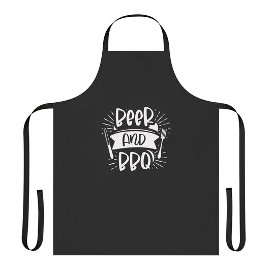 Beer and BBQ Black Apron - Mallard Moon Gift Shop