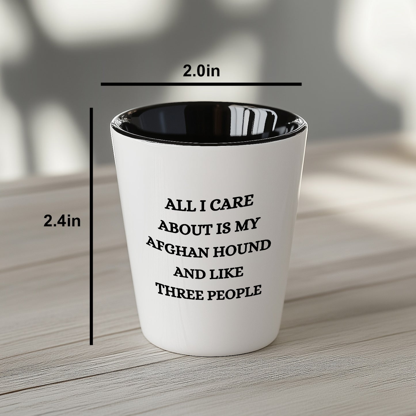 Afghan Hound Dog Lovers Unique Gift Shot Glass, All I Care About Are My Afghan Hound Dog, Funny Quote for Christmas, White Ceramic, 1.5oz, Microwave and Dishwasher Safe, Gifts from Men to Friends - Mallard Moon Gift Shop