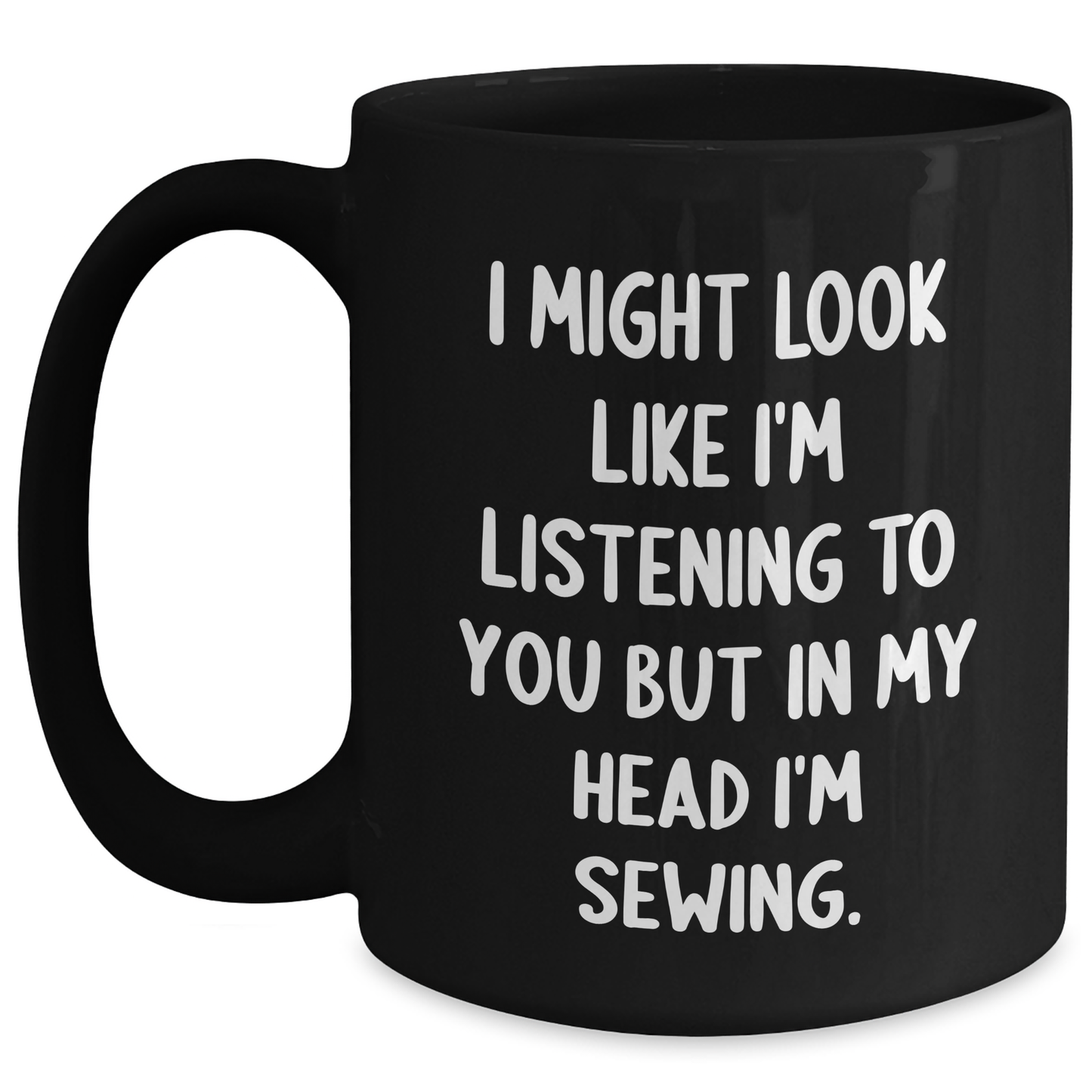Sewing Enthusiast Gifts for Men | Funny Black Coffee Mug for Father's Day from Friends, Unique Sewing Themed Mug, Sewing is My Escape - Main