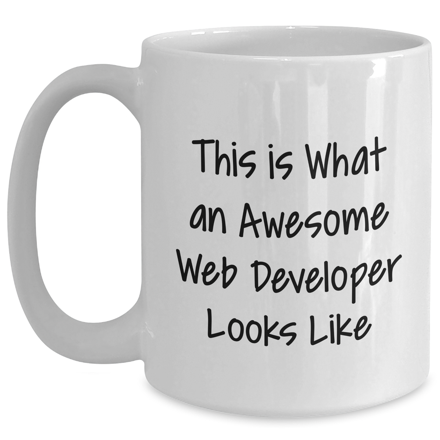 Funny Web Developer Gifts for Him - White Coffee Mug, 'This Is What An Awesome Web Developer Looks Like' Quote from Friends, Gifts from Family, Unique Father's Day Unique Gift for Men - Main