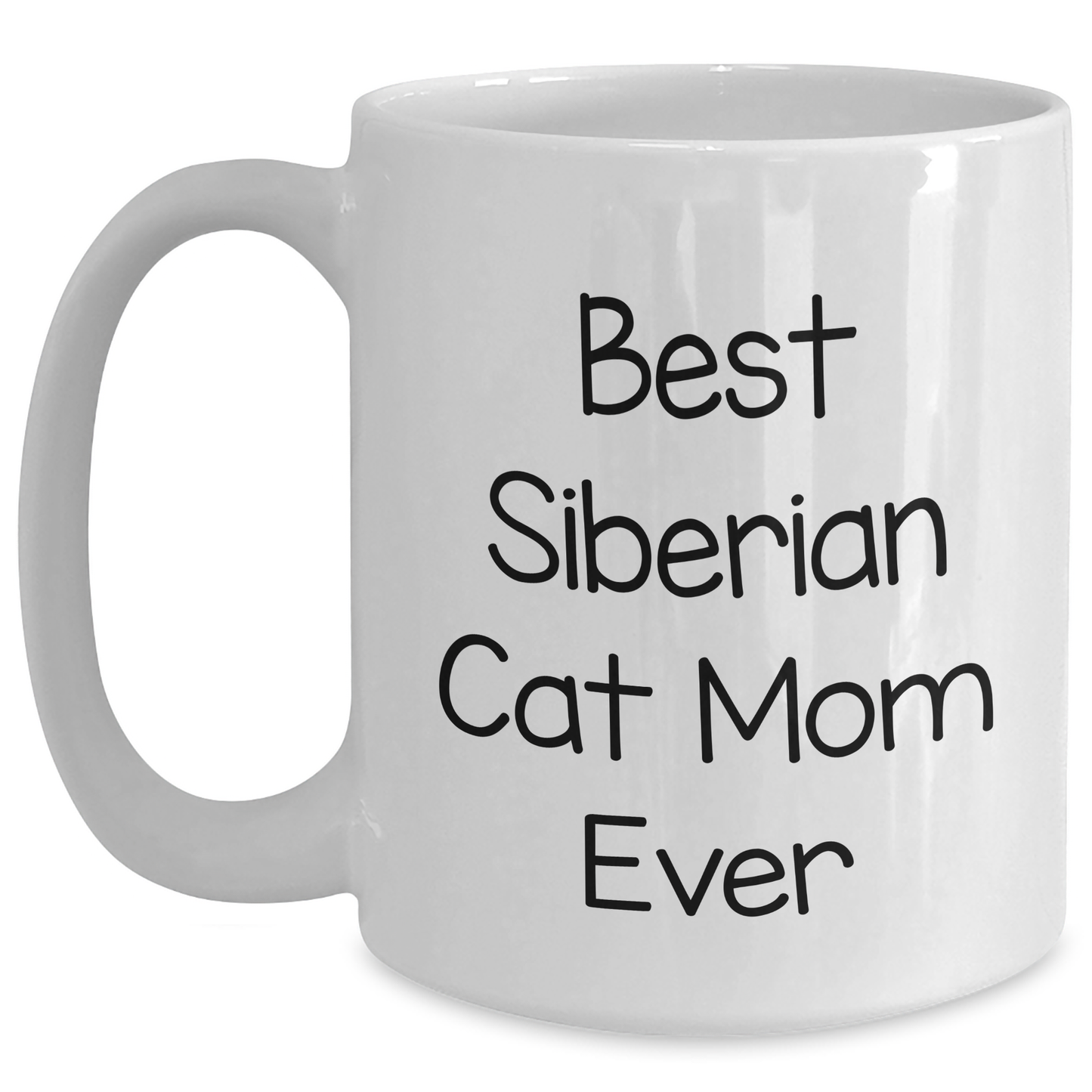 Siberian Cat Lovers Gift, Funny White Coffee Mug for Best Dad Ever, Father's Day Unique Gifts from Mom, 11oz or 15oz Capacity, Microwave and Dishwasher Safe - Main