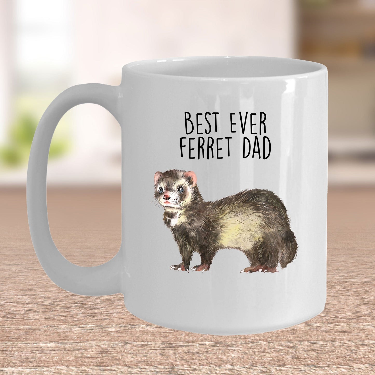 Ferret Best Ever Dad or Mom Custom Ceramic Coffee Mug - Mallard Moon Gift Shop