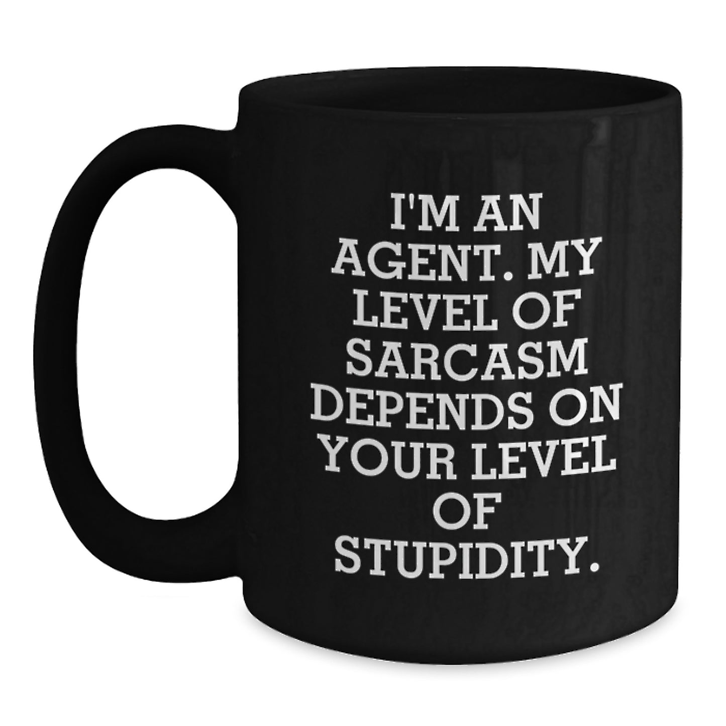 Funny Agent Gifts, Black Coffee Mugs, Sarcasm Agent Christmas Unique Gifts from Friends, Gifts for Agent Men - Main