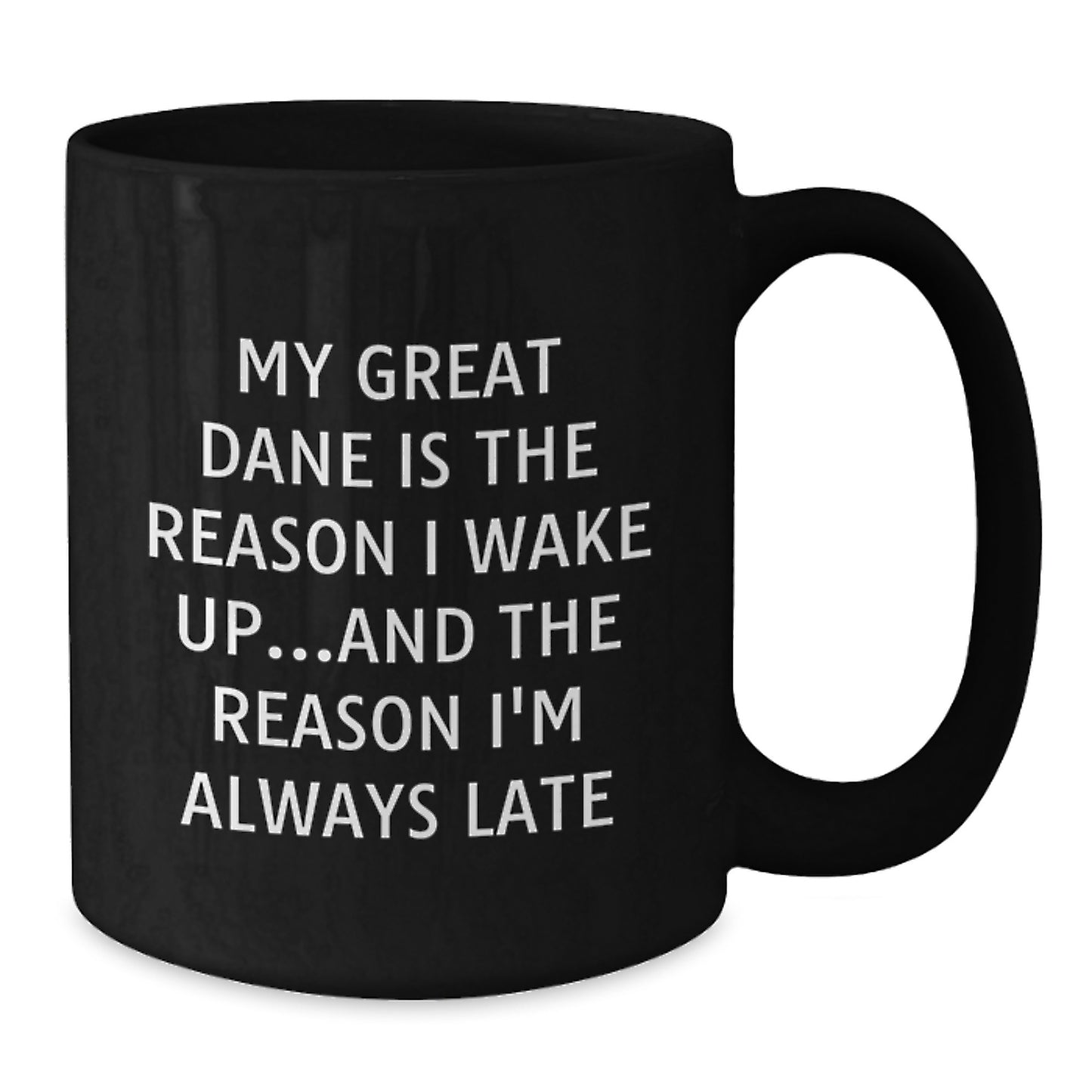 Funny Great Dane Dog Lover's Black Coffee Mug, Gifts from Friends for Great Dane Dog Owners, Birthday Unique Gifts - Additional