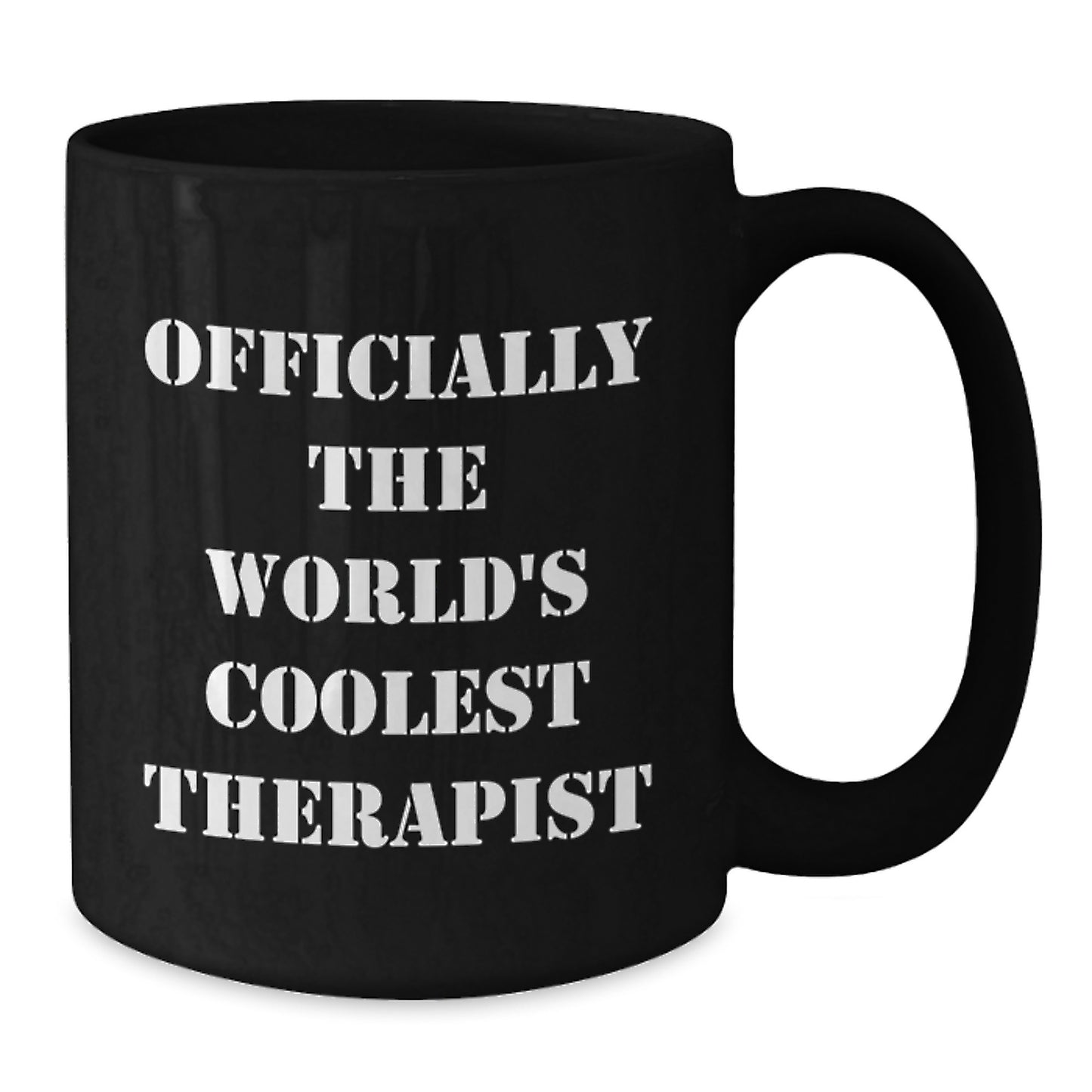 Funny Therapist Gifts for Him from Friends, Coolest Black Coffee Mug with 'Officially The World's Coolest Therapist' Quote, Graduation Unique Gifts for Therapist - Additional