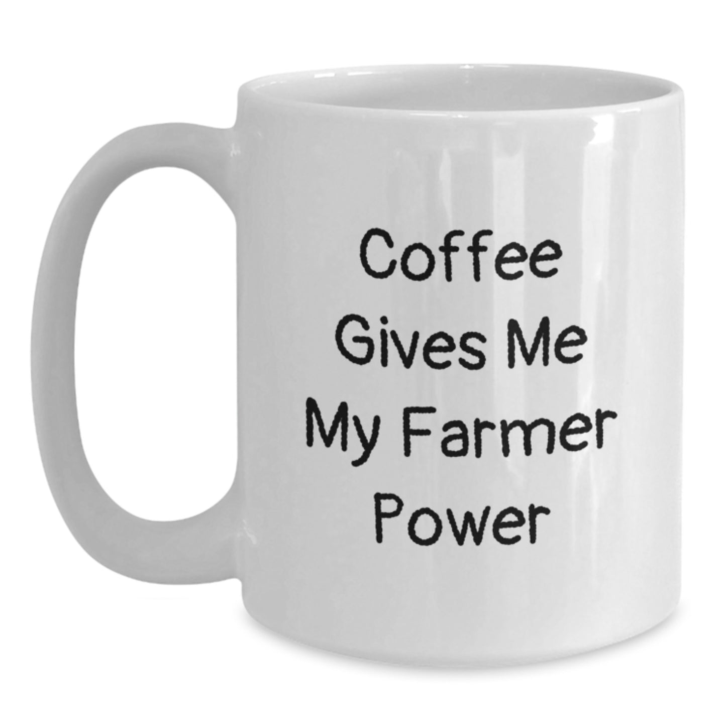 Funny Farmer Gift, White Coffee Mug with 'Coffee Gives Me My Farmer Power', Unique Birthday Presents for Men, Women, Friends, Family, Farmer Enthusiasts, Farmers' Delight, Farmer's Daily Cup - Main