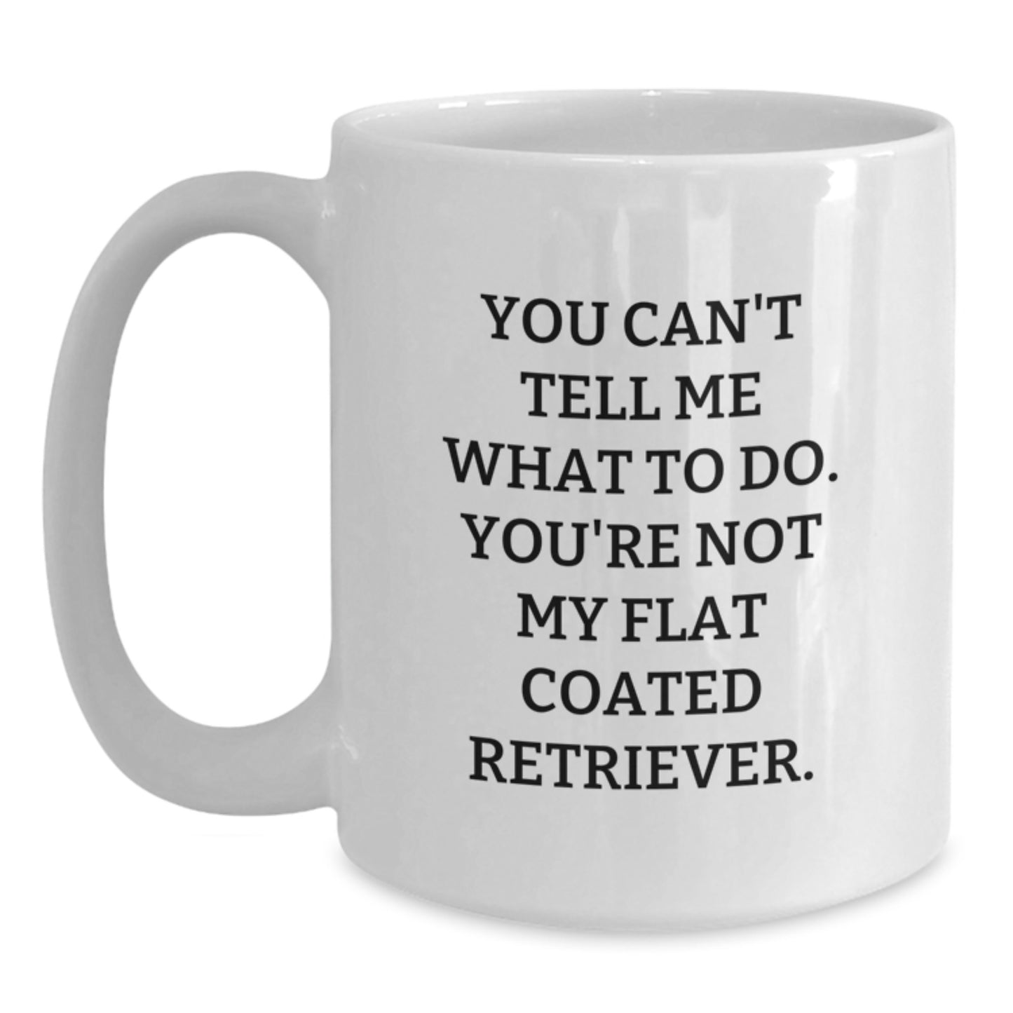 Funny Flat Coated Retriever Dog Gifts for Men from Coworkers - You Can't Tell Me What To Do - White Coffee Mug - Main