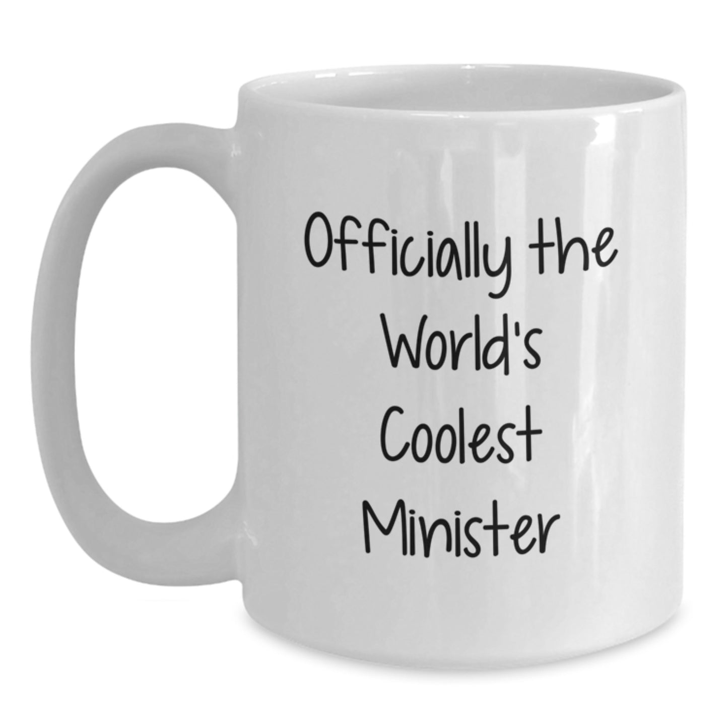 Funny Gifts from Friends for Minister Unique Christmas Mugs Officially The World's Coolest Minister White Coffee Mug - Main
