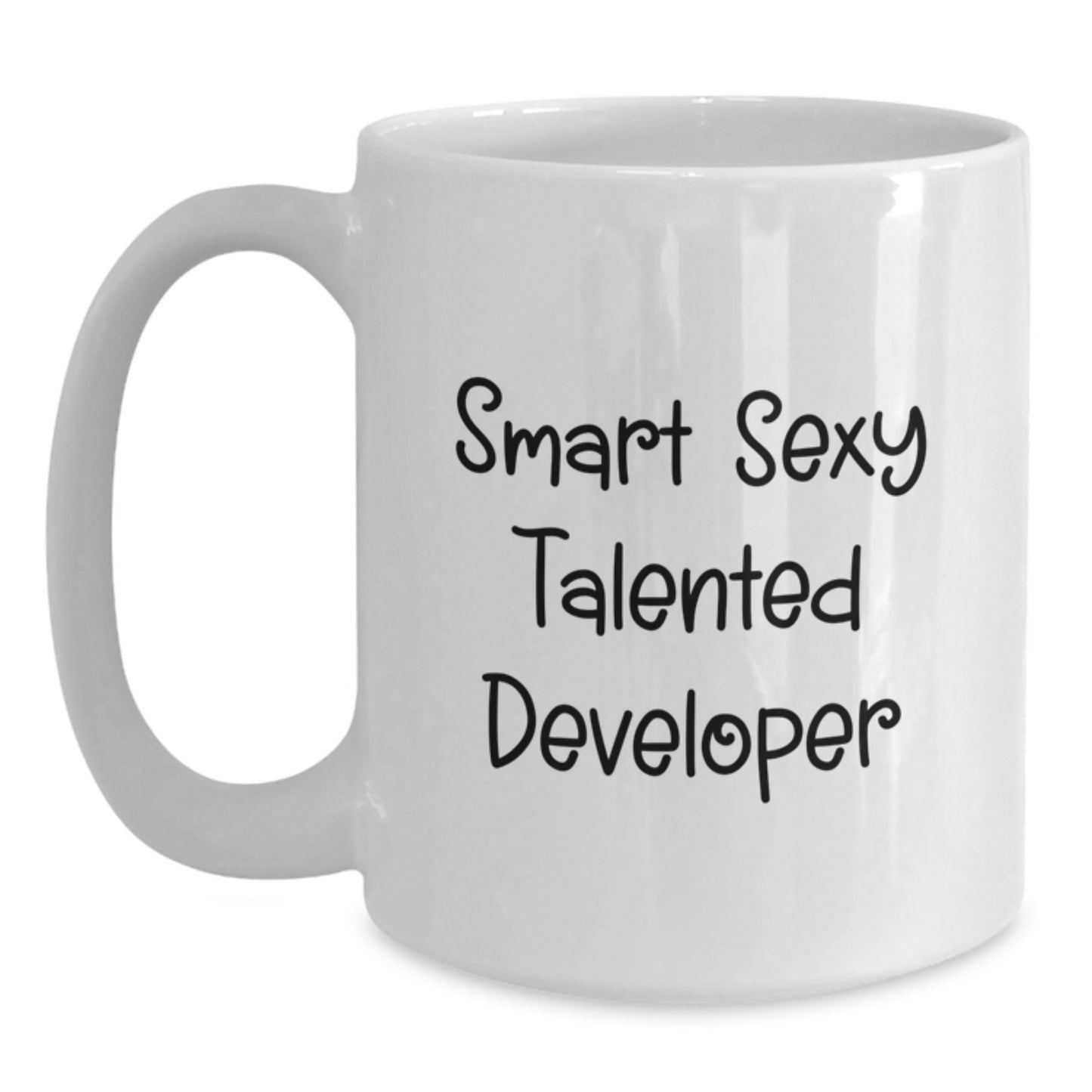 Funny Developer Birthday Unique Gift Ideas from Friends for Talented Coders - White Coffee Mug, Inspirational Quote 'Smart Sexy Talented Developer', Gifts for Men, Women, Coworkers, Family - Main