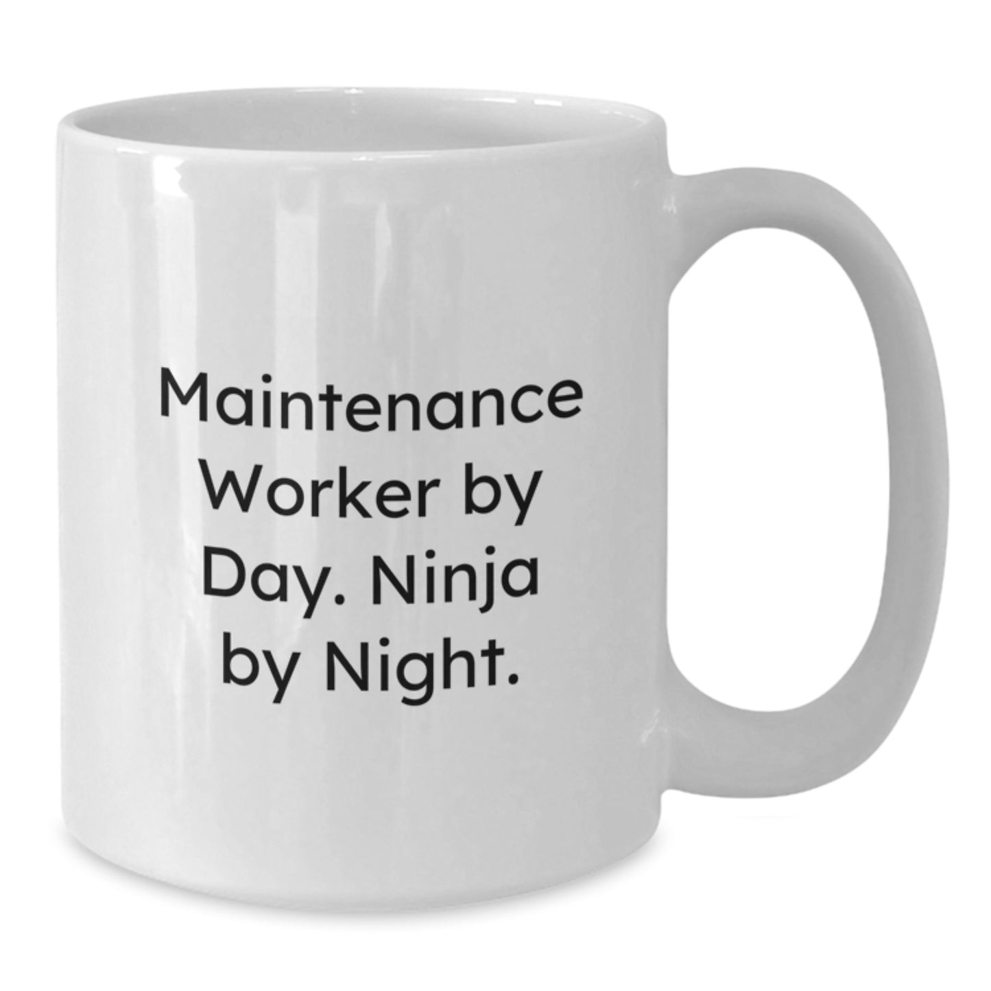 Maintenance Worker Gifts from Friends, Unique Graduation Gifts for Men, White Coffee Mug with Funny Quote 'Maintenance Worker By Day. Ninja By Night.' - Additional