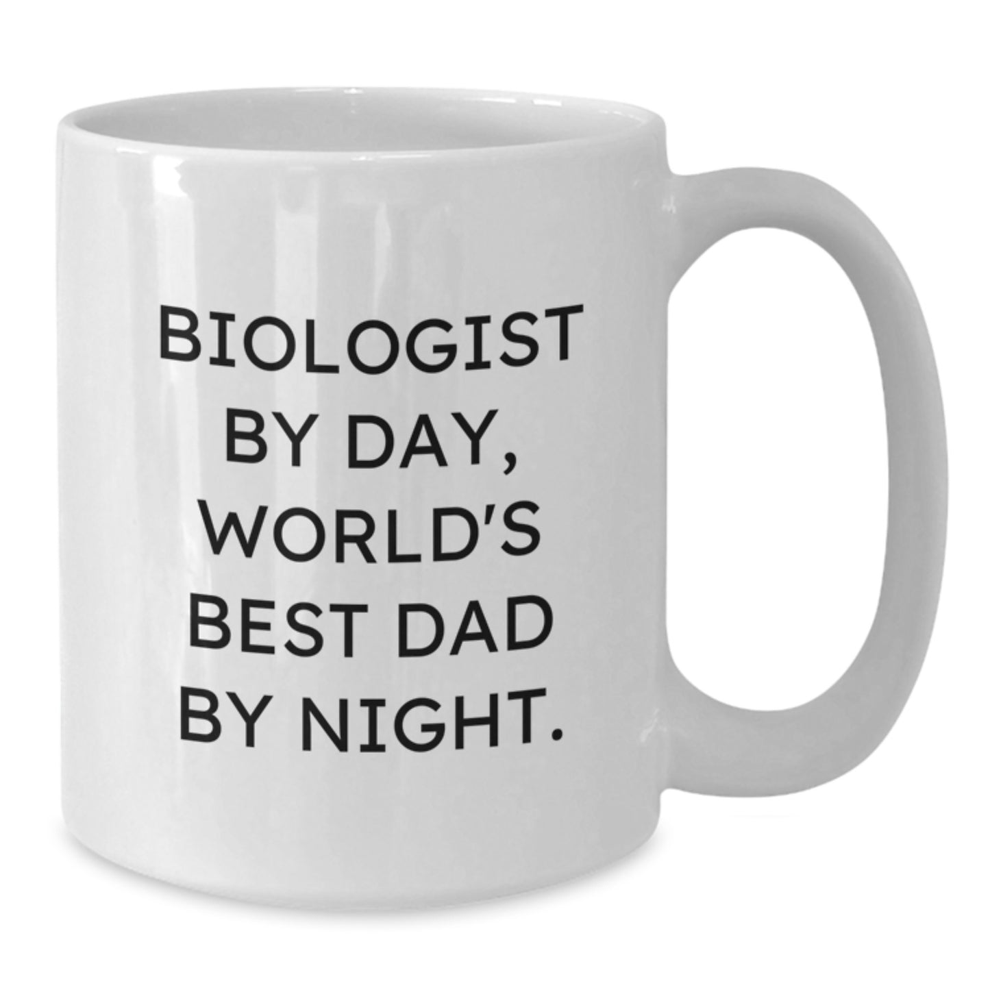 Funny Biologist Gifts for Men or Women, White Coffee Mug - 'Biologist By Day, World's Best Dad By Night' Graduation Unique Gifts from Family - Additional