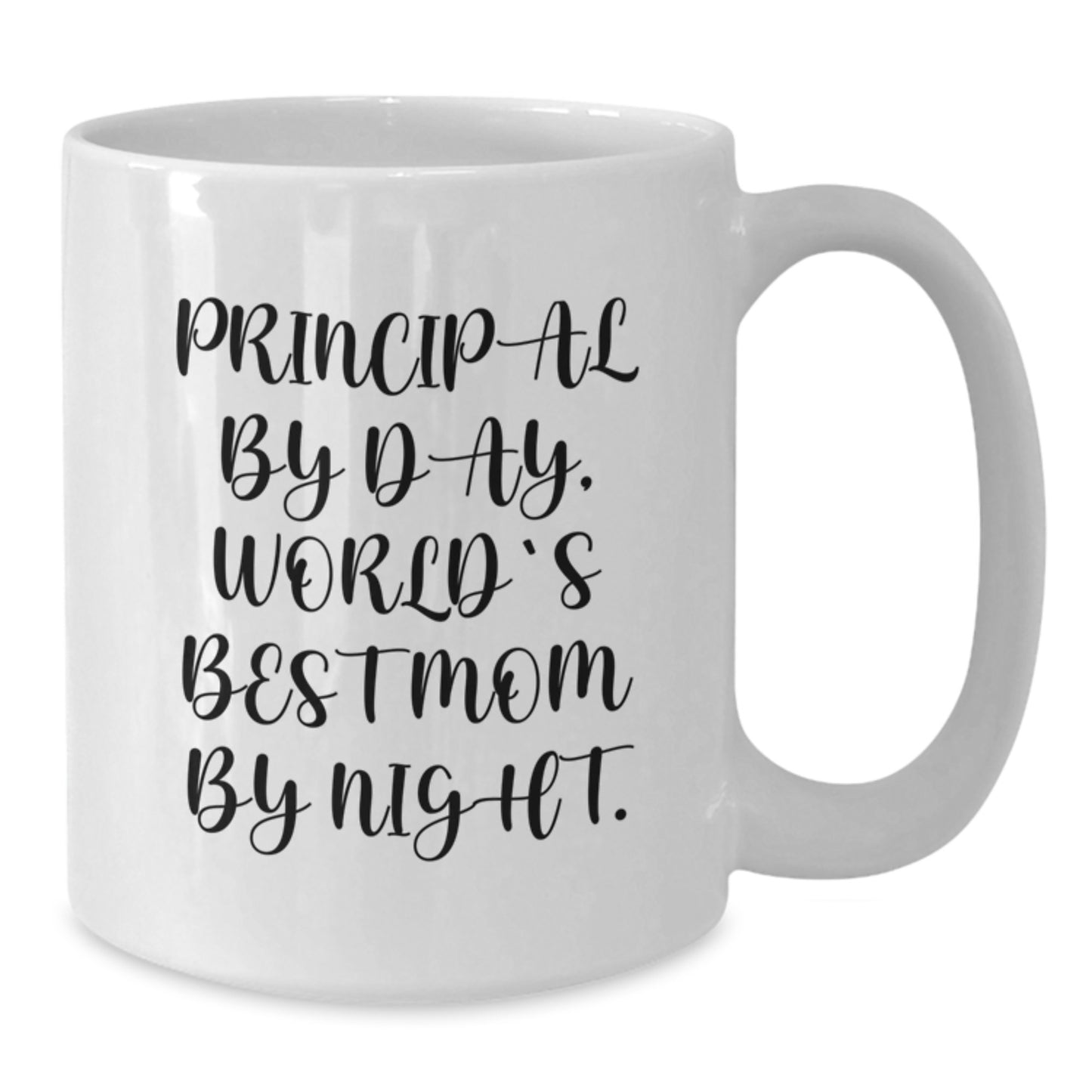 Funny Principal Gifts, Principal By Day, World's Best Mom By Night, White Coffee Mug for Graduation - Additional