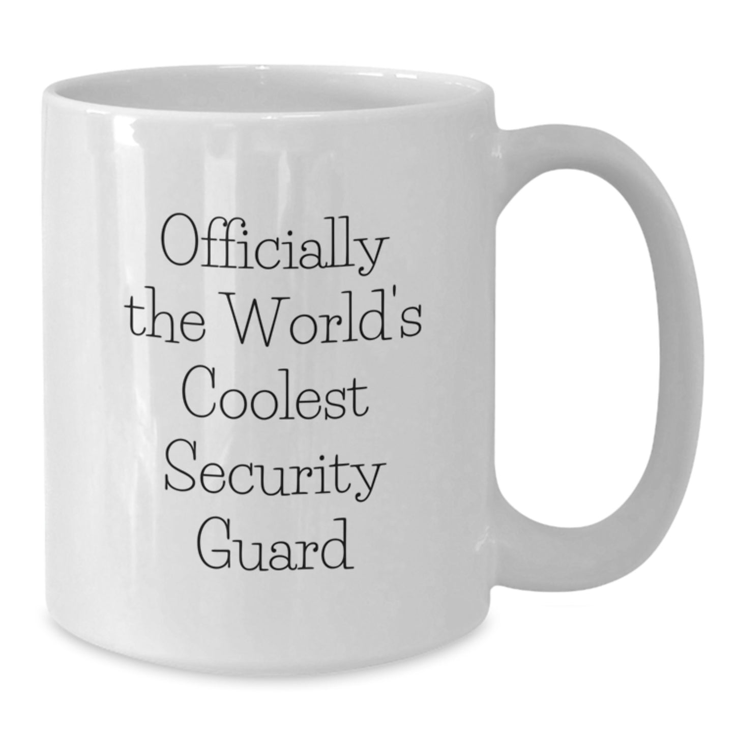 Funny Gifts from Friends for Security Guard - 'Officially The Worlds Coolest Security Guard' White Coffee Mug - Christmas - Additional