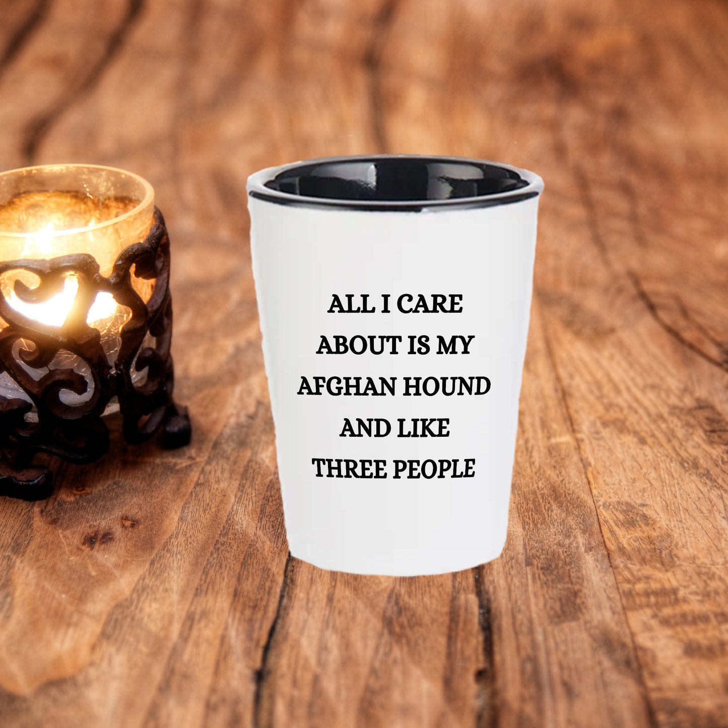 Afghan Hound Dog Lovers Unique Gift Shot Glass, All I Care About Are My Afghan Hound Dog, Funny Quote for Christmas, White Ceramic, 1.5oz, Microwave and Dishwasher Safe, Gifts from Men to Friends - Mallard Moon Gift Shop