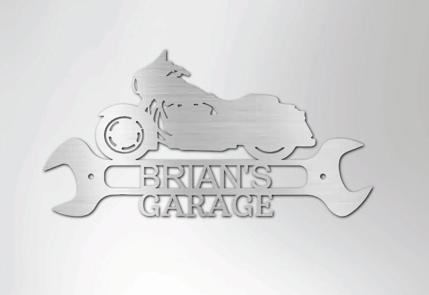 Personalized Motorcycle Indoor Outdoor Steel Wall Sign Art - Mallard Moon Gift Shop