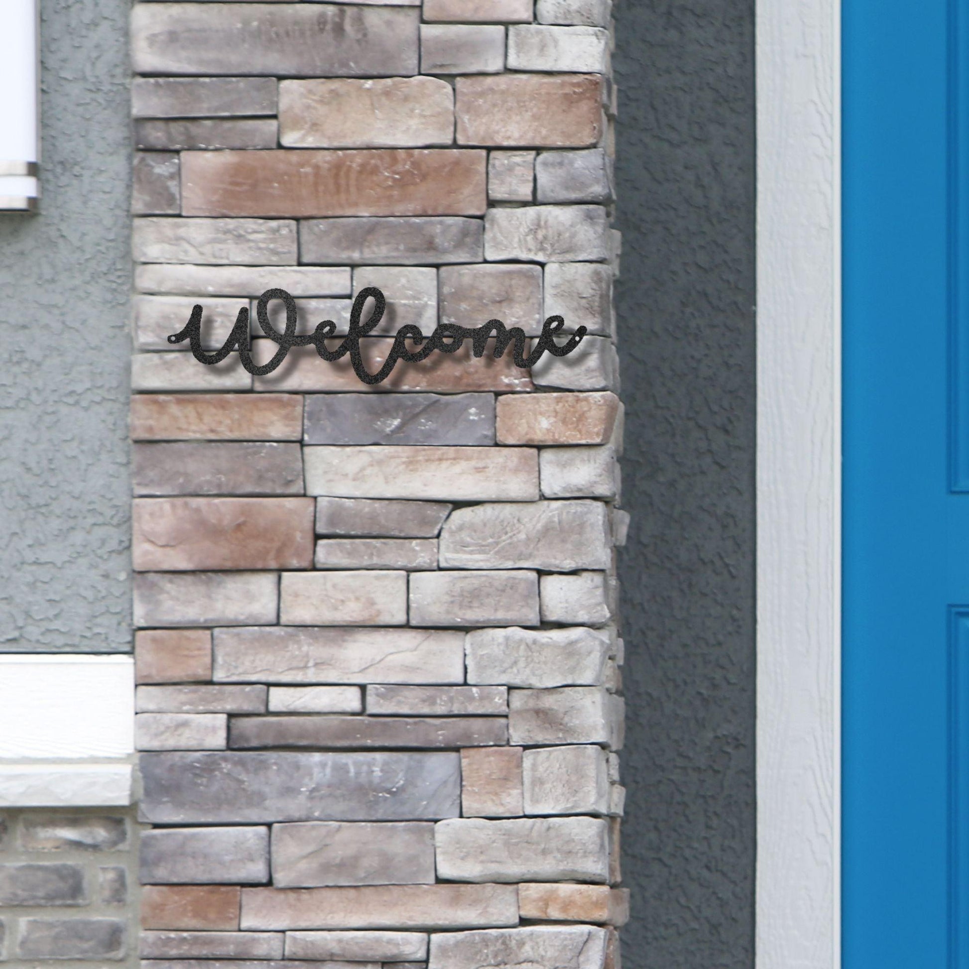 Welcome Script Indoor Outdoor Steel Wall Sign - Mallard Moon Gift Shop