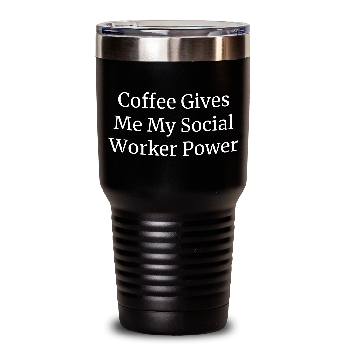 Funny Social Worker Gifts from Friends - 'Coffee Gives Me My Social Worker Power' Tumbler for Graduation Unique Gifts, Social Worker Appreciation, Women's and Men's Tumbler, 20oz or 30oz - Main