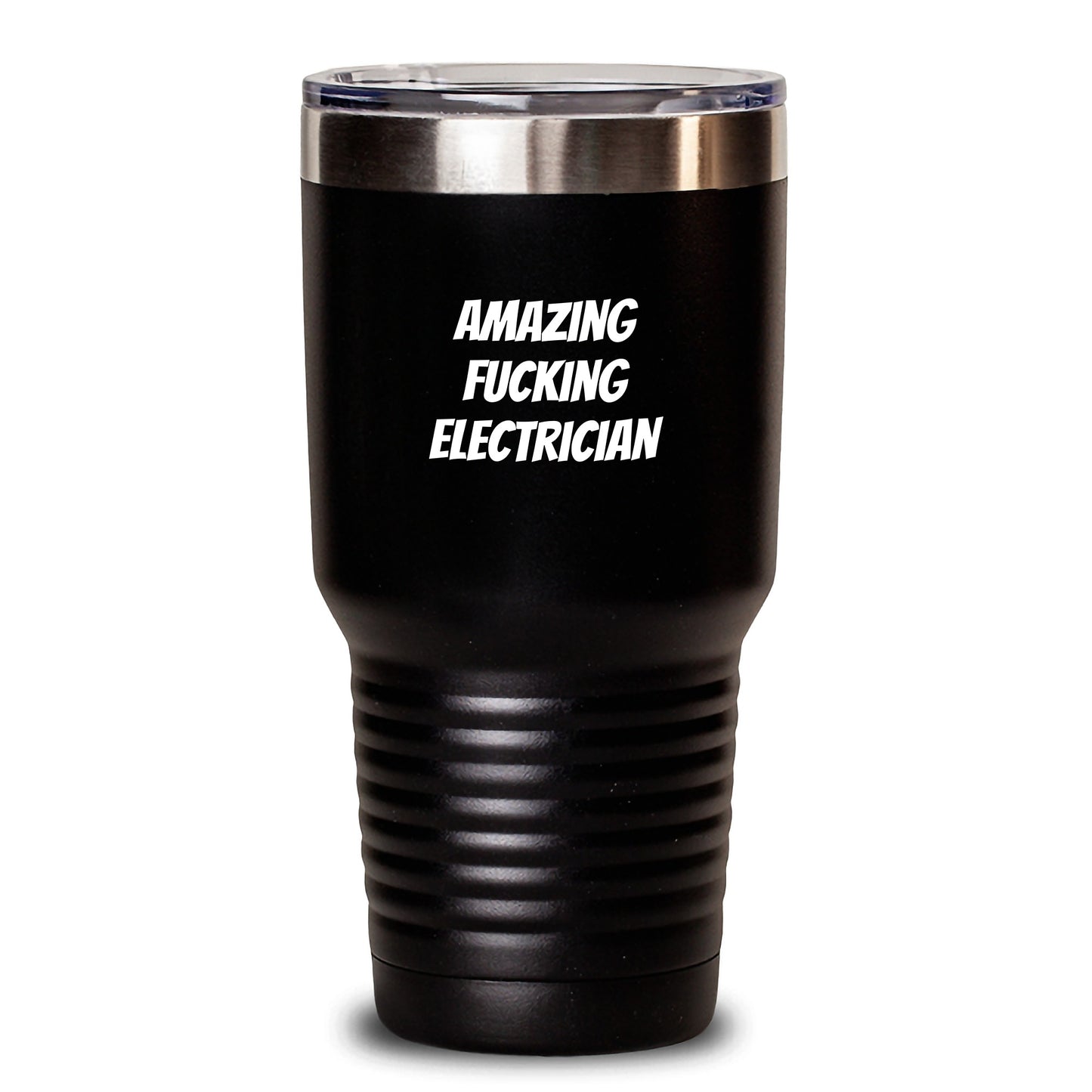 Funny Electrician Gifts from Friends, Unique Christmas Unique Gifts for Electrician, 20oz/30oz Stainless Steel Tumbler with Lid, Amazing F--king Electrician Quote, Electrician Tumbler for Men - Main
